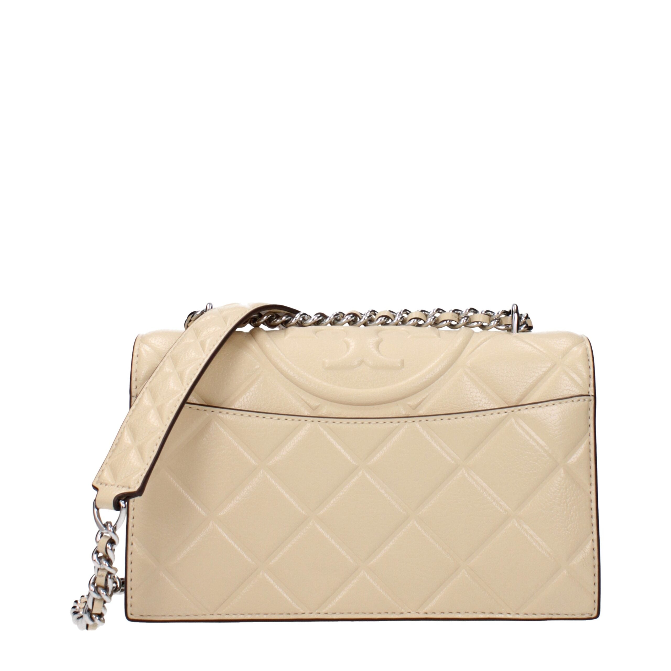 Tory Burch Beige Leder Crossbody Bag