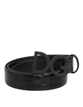 Dolce & Gabbana Schwarzer Exotenleder-Gürtel mit Metall-Logo-Schnalle