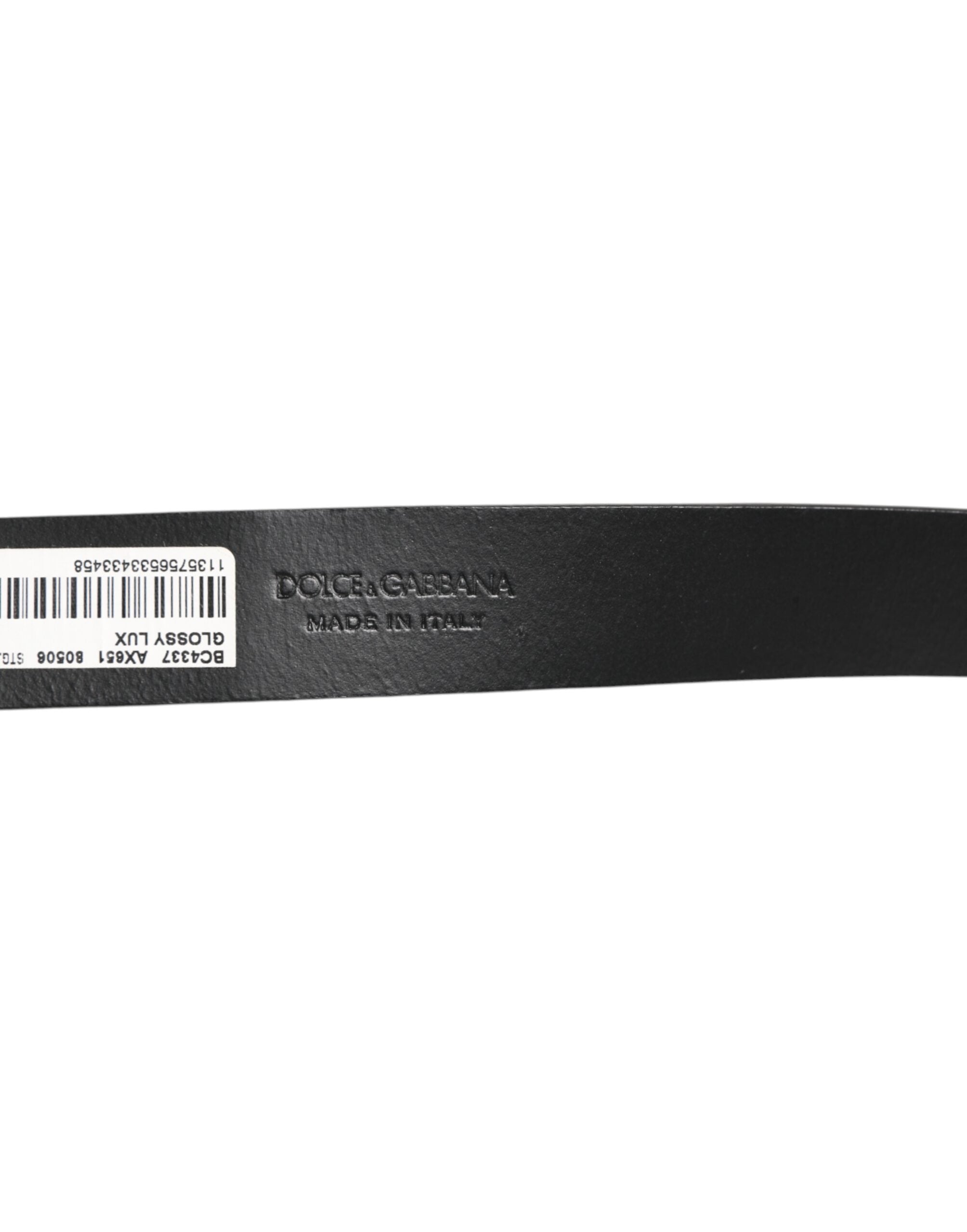 Dolce & Gabbana Brown Glossy Leather Belt with Metal Buckle