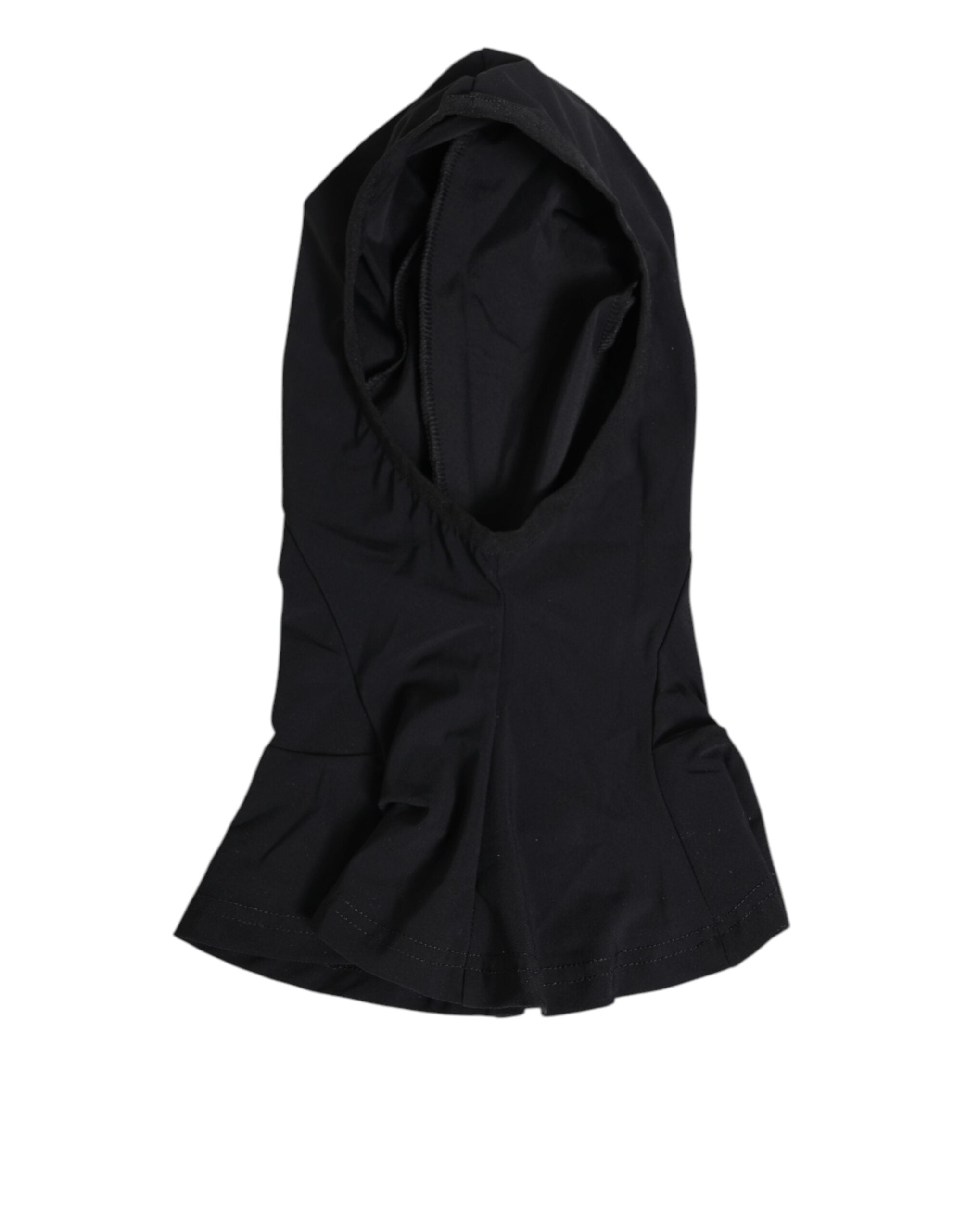 Dolce & Gabbana Schwarzes Nylon Elastan Balaclava Kapuze Gesichtsschutz Hut