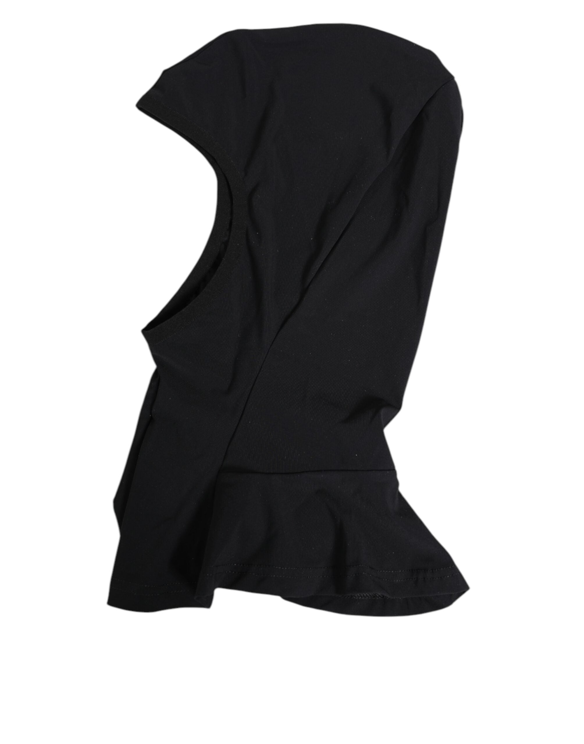 Dolce & Gabbana Schwarzes Nylon Elastan Balaclava Kapuze Gesichtsschutz Hut