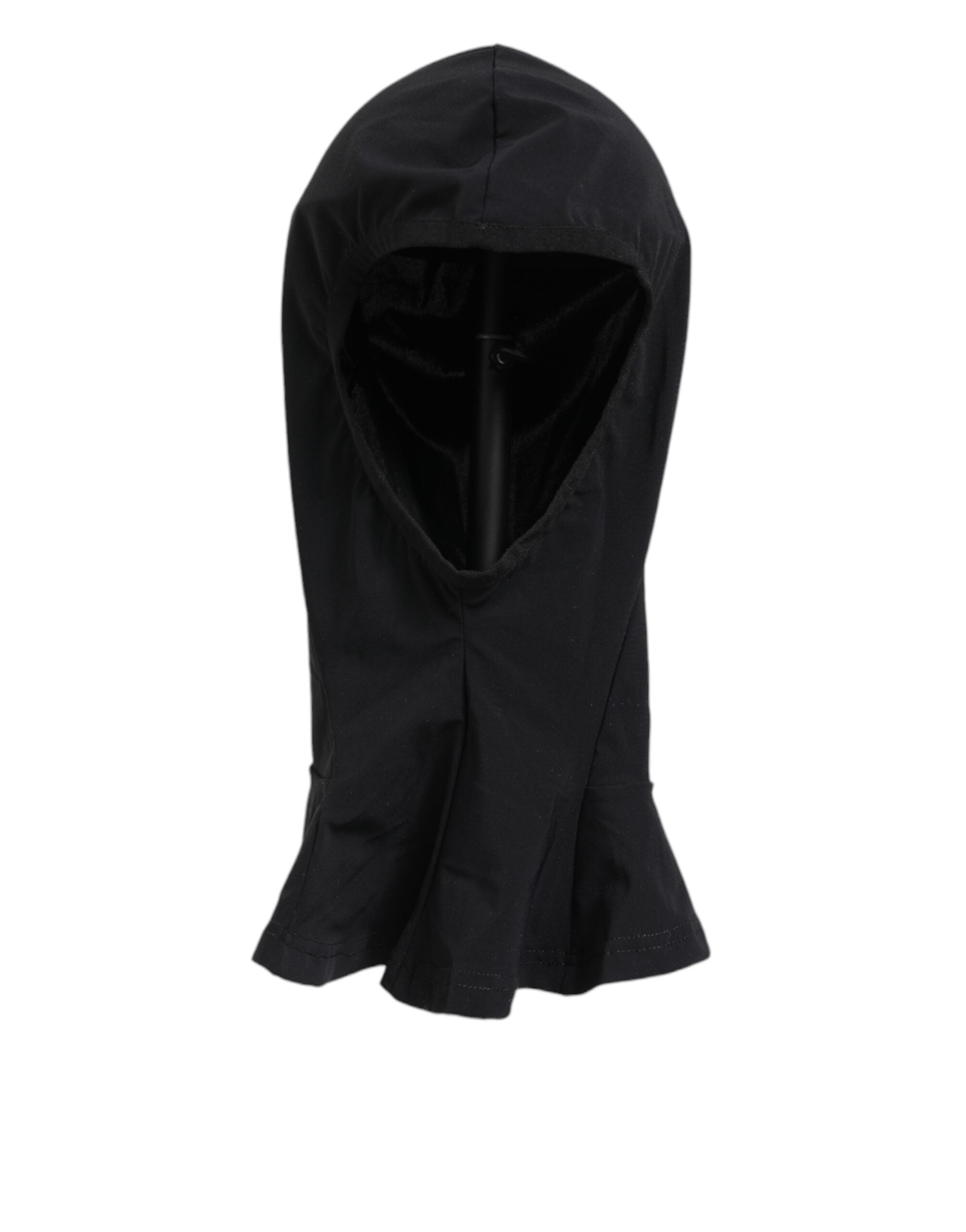 Dolce & Gabbana Schwarzes Nylon Elastan Balaclava Kapuze Gesichtsschutz Hut
