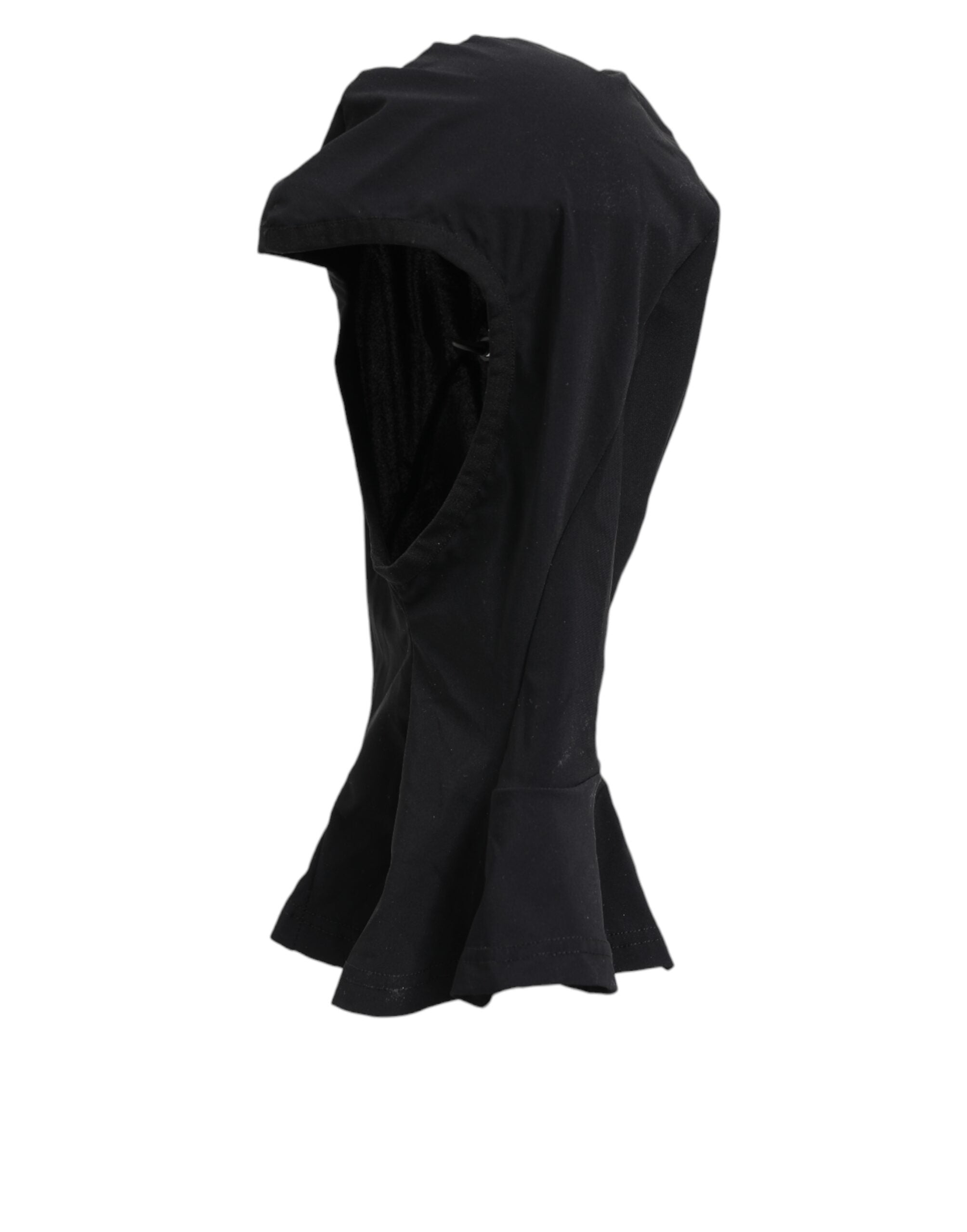 Dolce & Gabbana Schwarzes Nylon Elastan Balaclava Kapuze Gesichtsschutz Hut