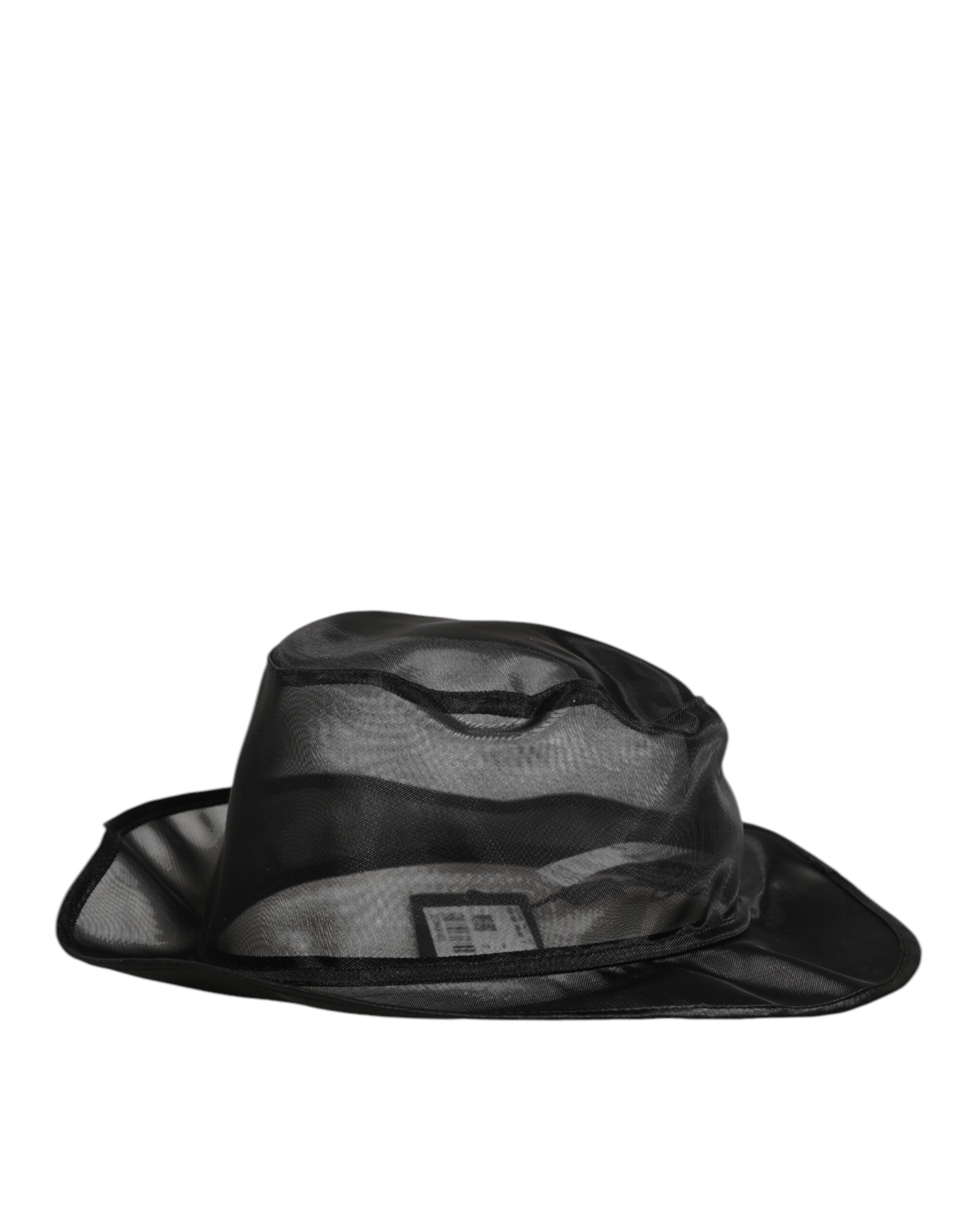 Dolce & Gabbana Schwarz Seide Mesh Eimer Männer Fischer Mütze Hut