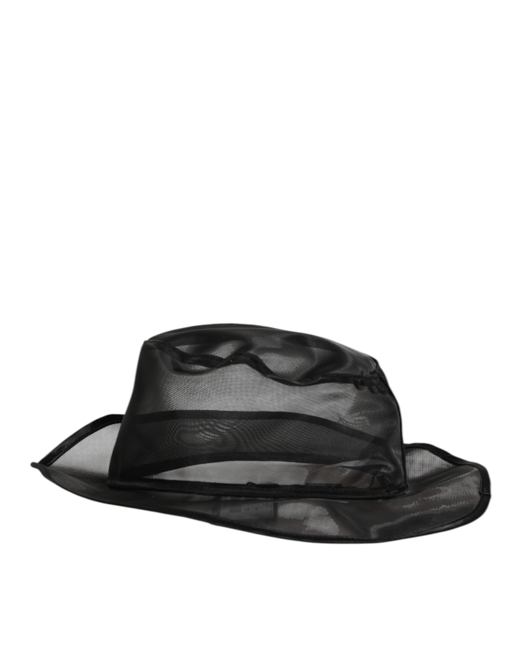 Dolce & Gabbana Schwarz Seide Mesh Eimer Männer Fischer Mütze Hut