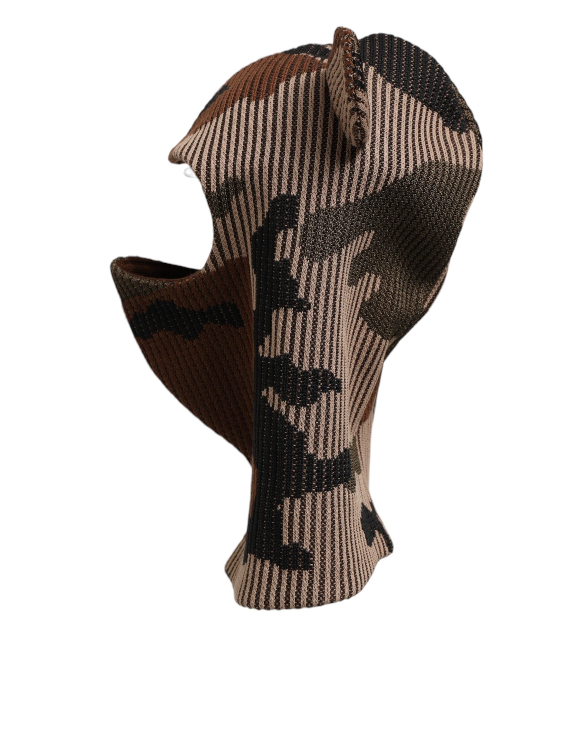 Dolce & Gabbana Multicolor Camouflage Balaclava Mask Men's Cap One Size Hat