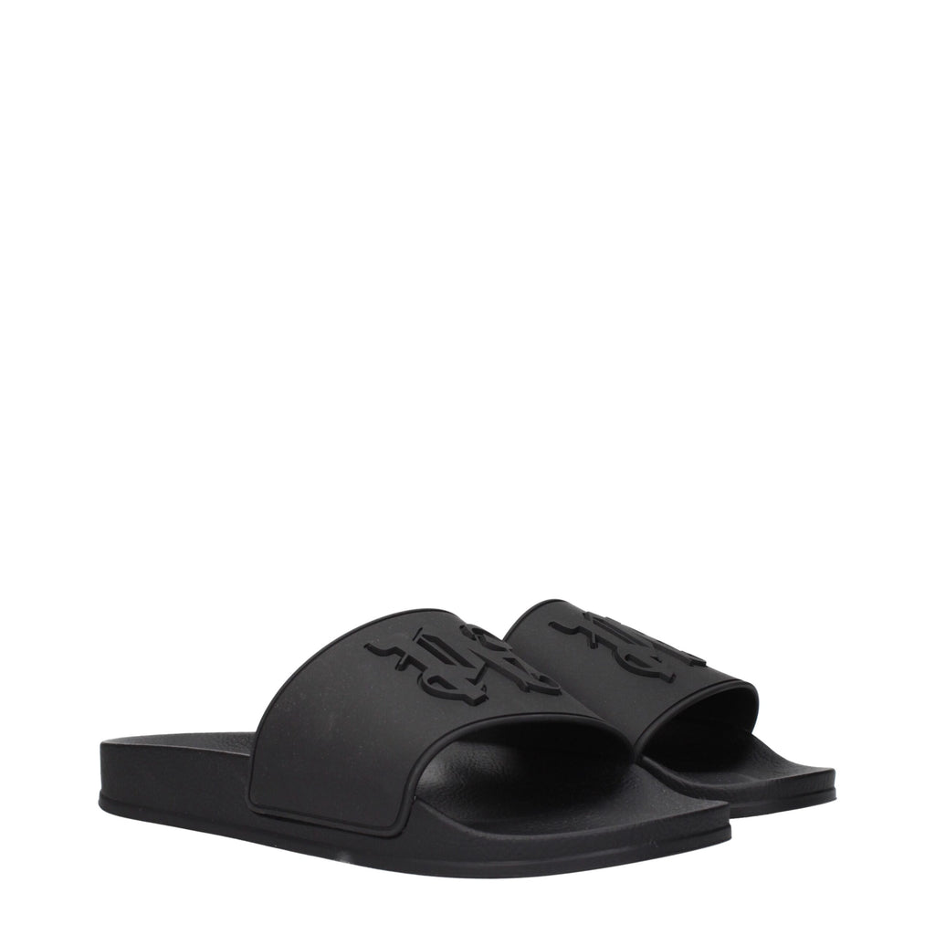 Palm Angels Schwarze Baumwoll-Slipper