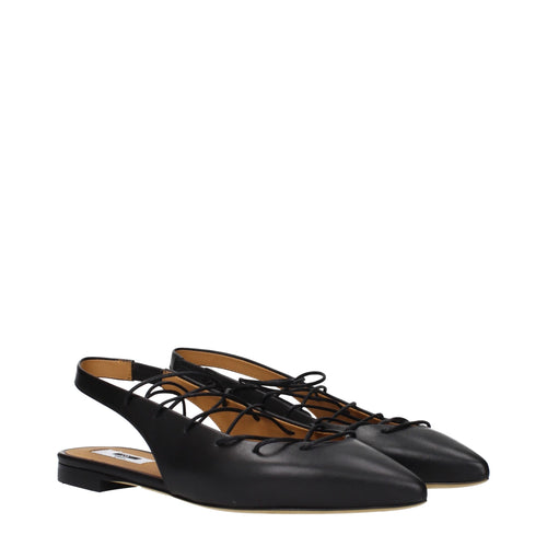 Moschino Schwarze Leder-Ballerinas
