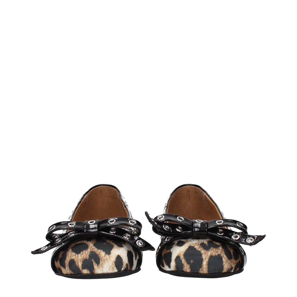 Ganni Braune Stoff-Ballett-Flats
