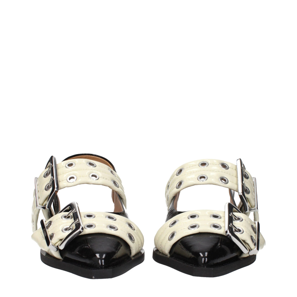 Ganni Flache Sandalen aus schwarzem Polyethylen
