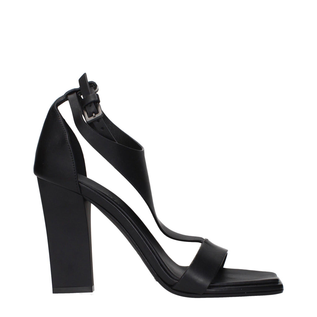 Max Mara Schwarze Leder-Stiletto-Sandalen