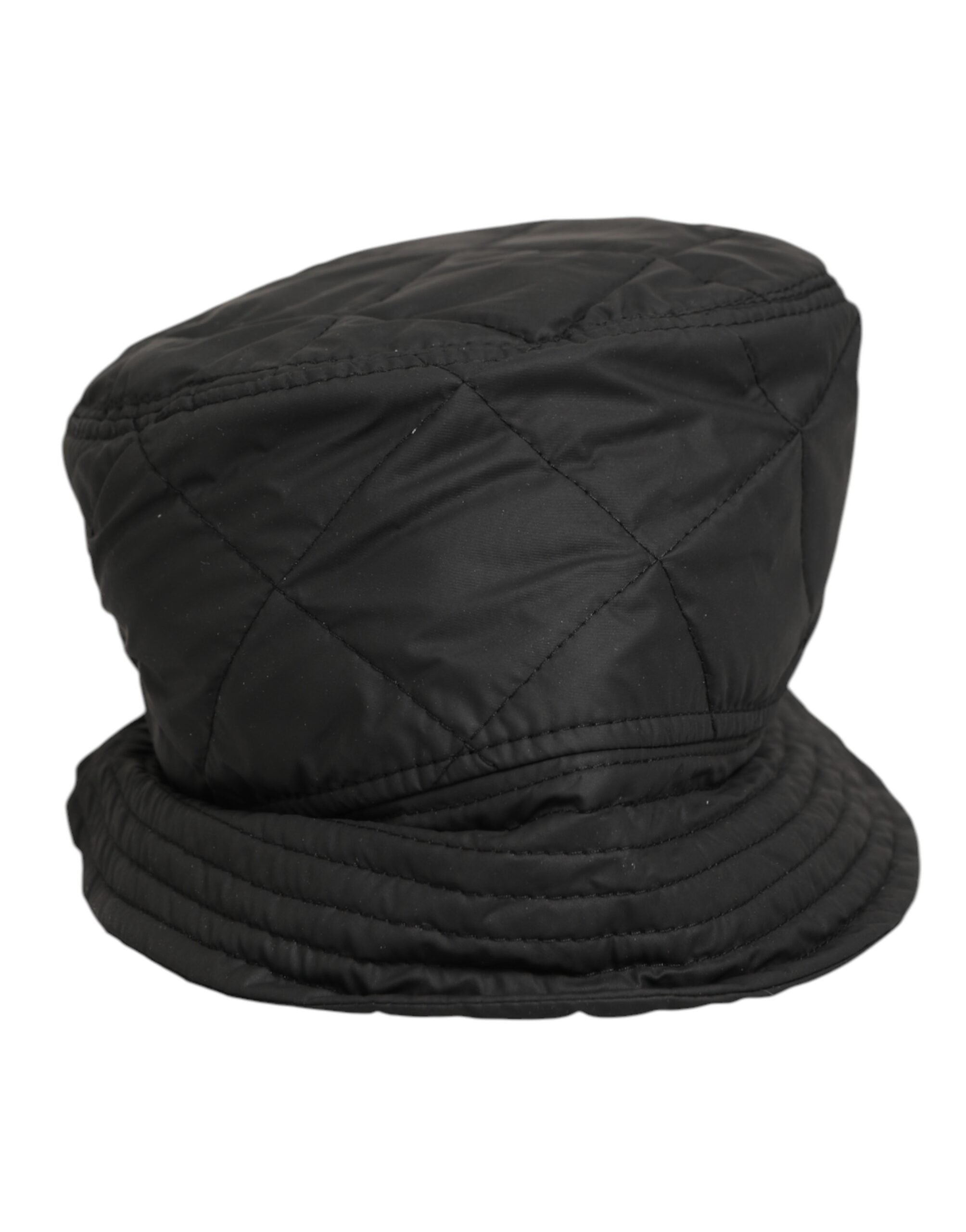 Dolce & Gabbana Black Quilted Nylon Bucket Men's Hat