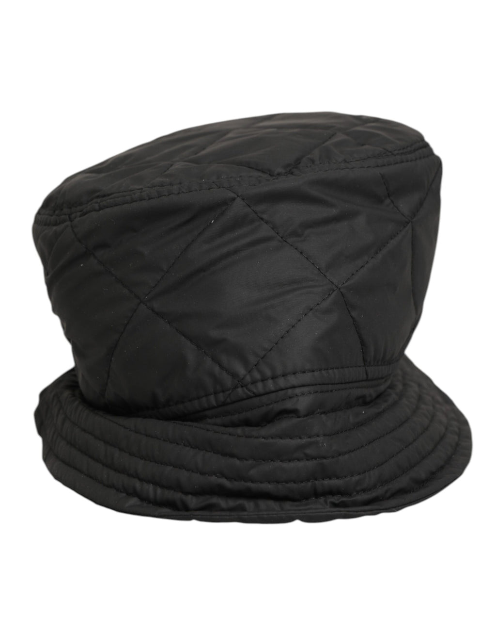 Dolce & Gabbana Black Quilted Nylon Bucket Men's Hat