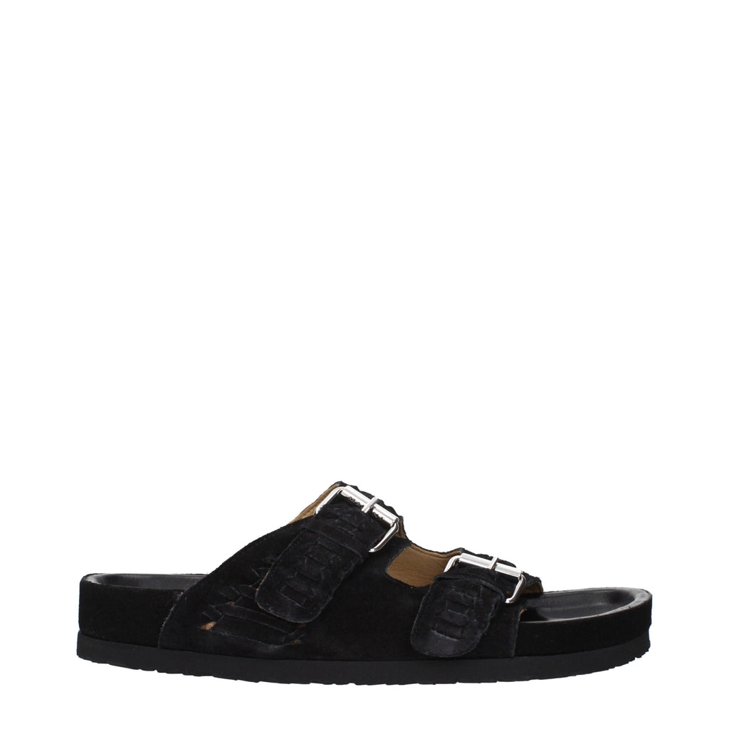 Isabel Marant Schwarze Leder-Slipper