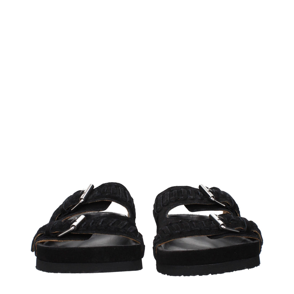 Isabel Marant Schwarze Leder-Slipper
