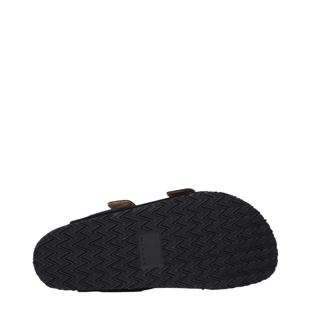 Isabel Marant Schwarze Leder-Slipper