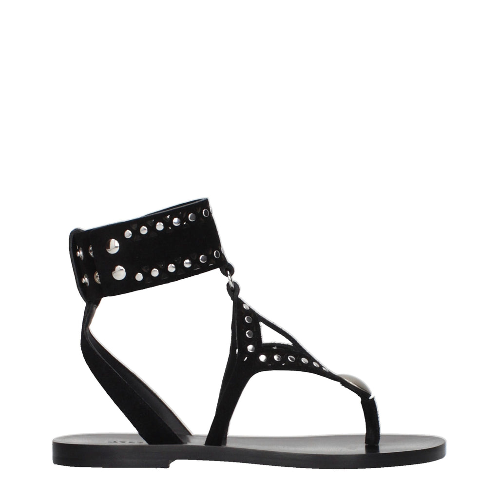 Isabel Marant Schwarze Leder-Flip-Flop-Sandalen