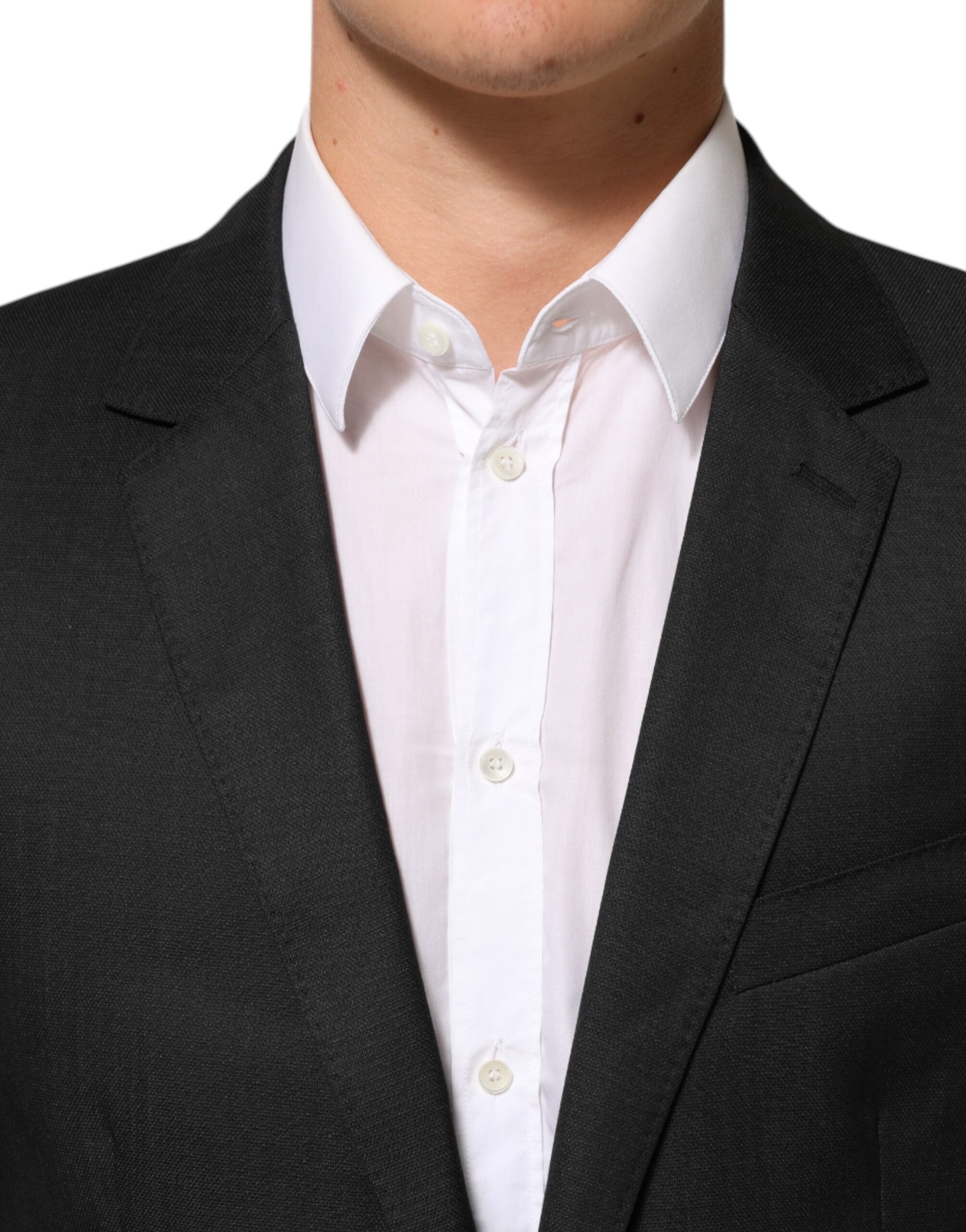 Dolce & Gabbana Schwarzer einreihiger Herrenmantel MARTINI Blazer