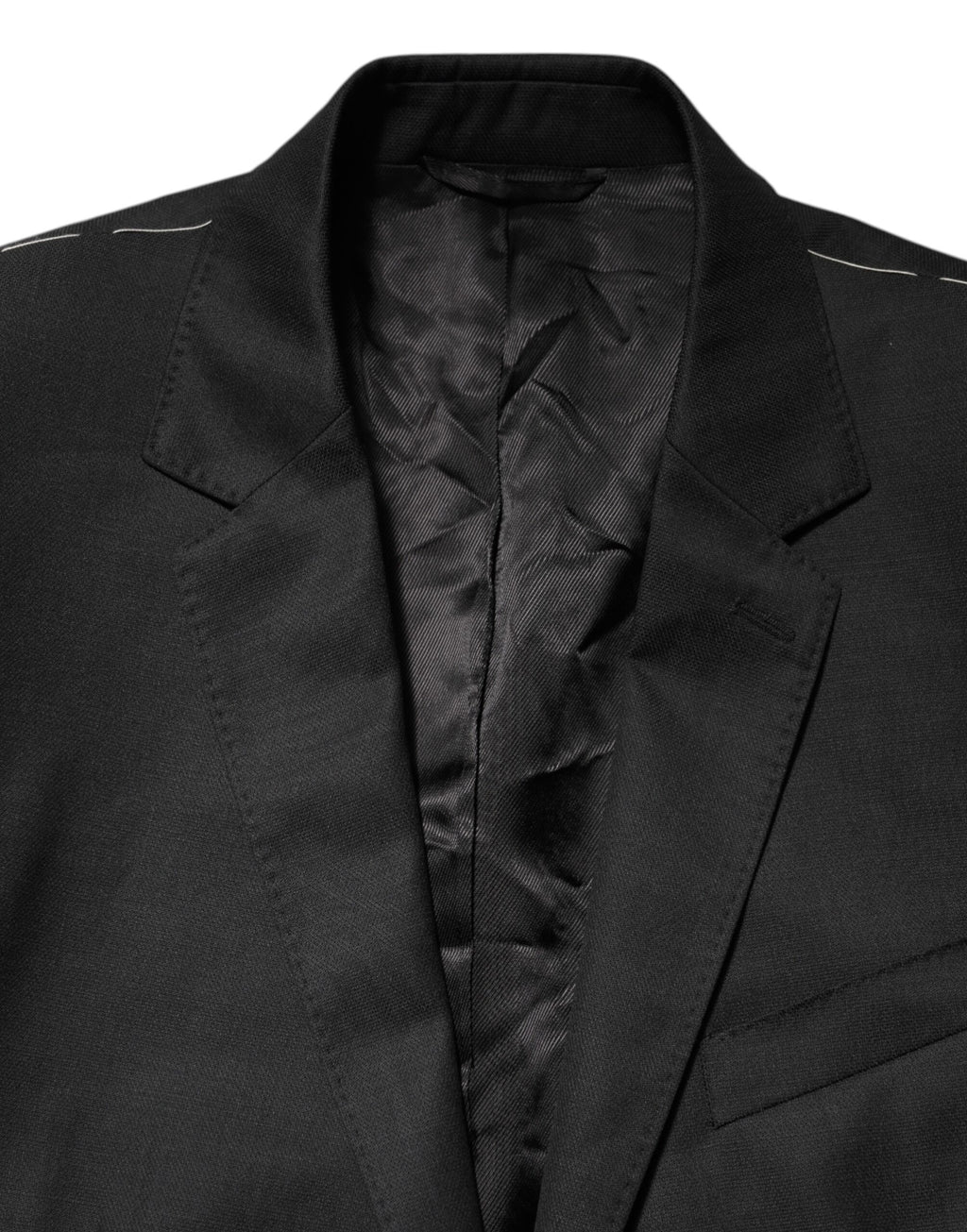 Dolce & Gabbana Schwarzer einreihiger Herrenmantel MARTINI Blazer