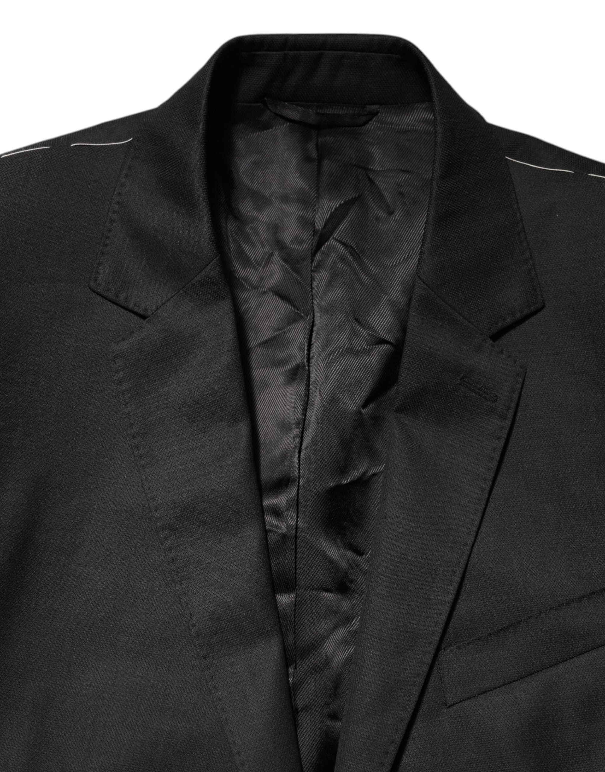 Dolce & Gabbana Schwarzer einreihiger Herrenmantel MARTINI Blazer