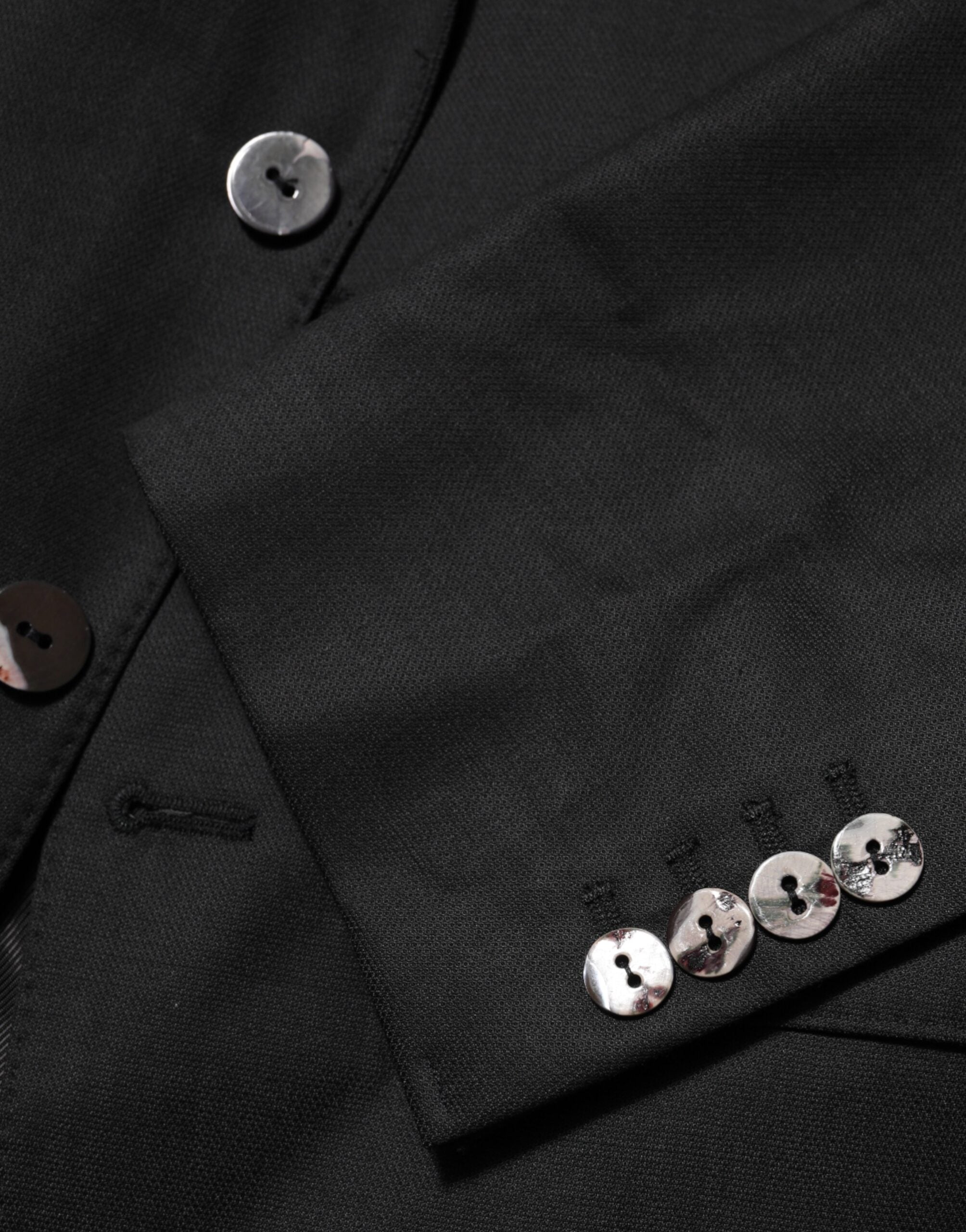 Dolce & Gabbana Schwarzer einreihiger Herrenmantel MARTINI Blazer