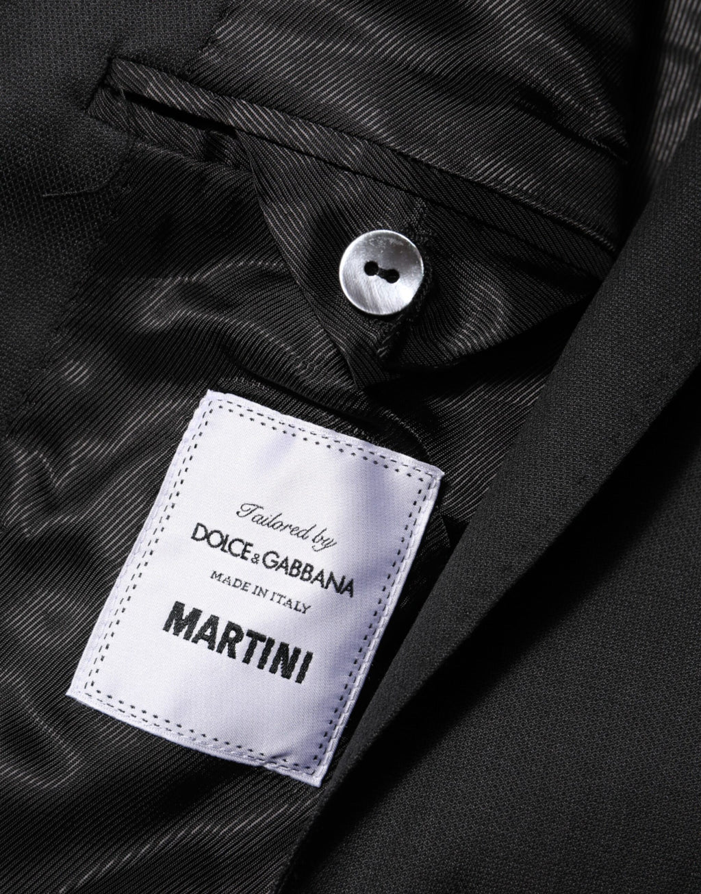 Dolce & Gabbana Schwarzer einreihiger Herrenmantel MARTINI Blazer