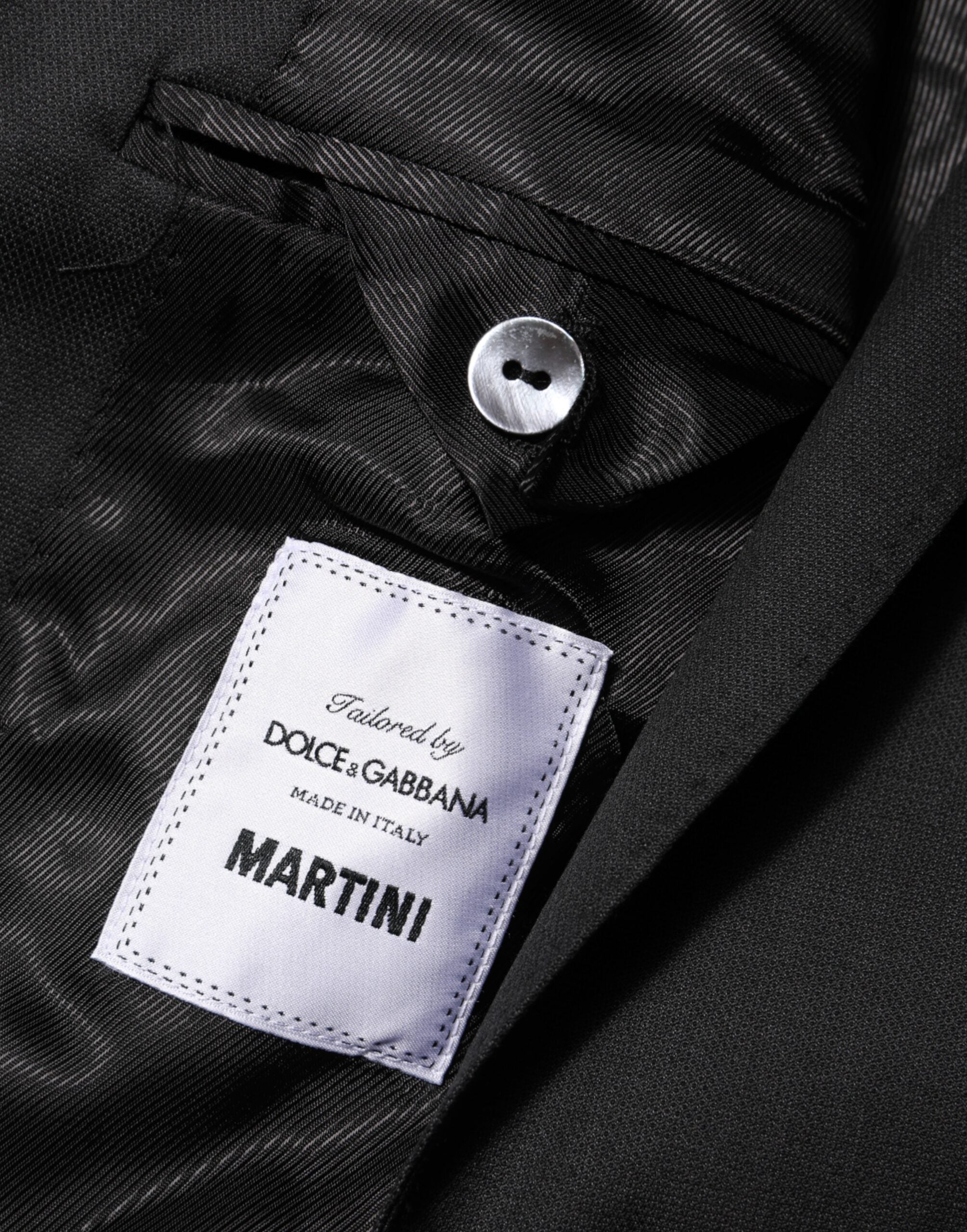 Dolce & Gabbana Schwarzer einreihiger Herrenmantel MARTINI Blazer