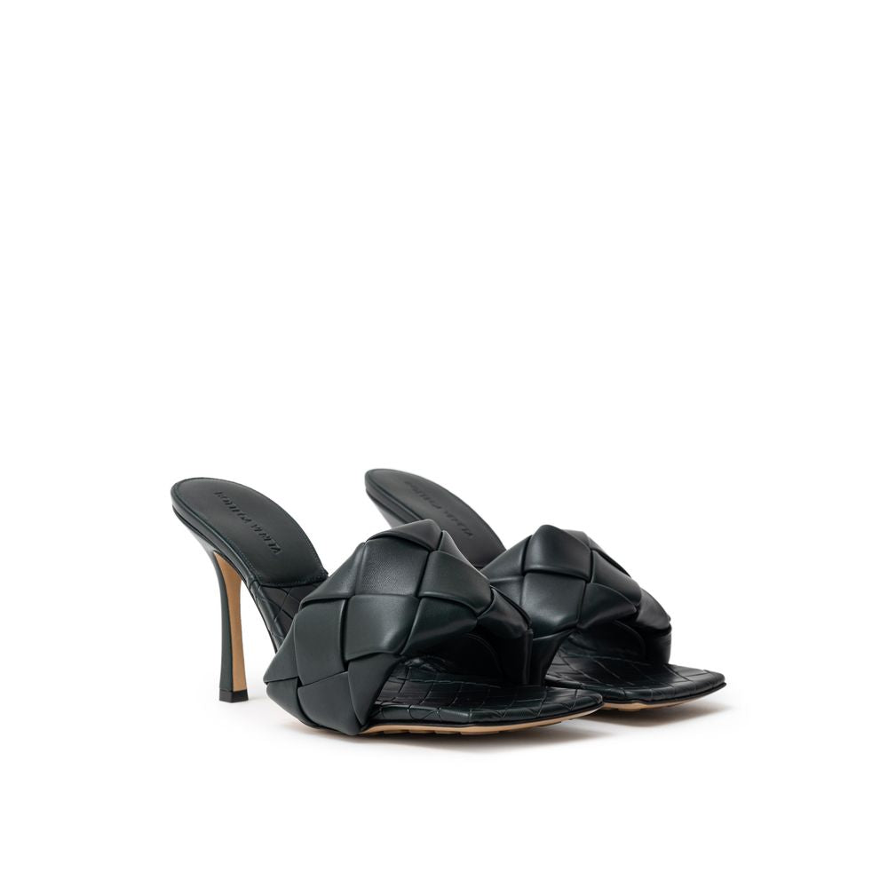 Bottega Veneta Grüne Leder-Stilettosandalen