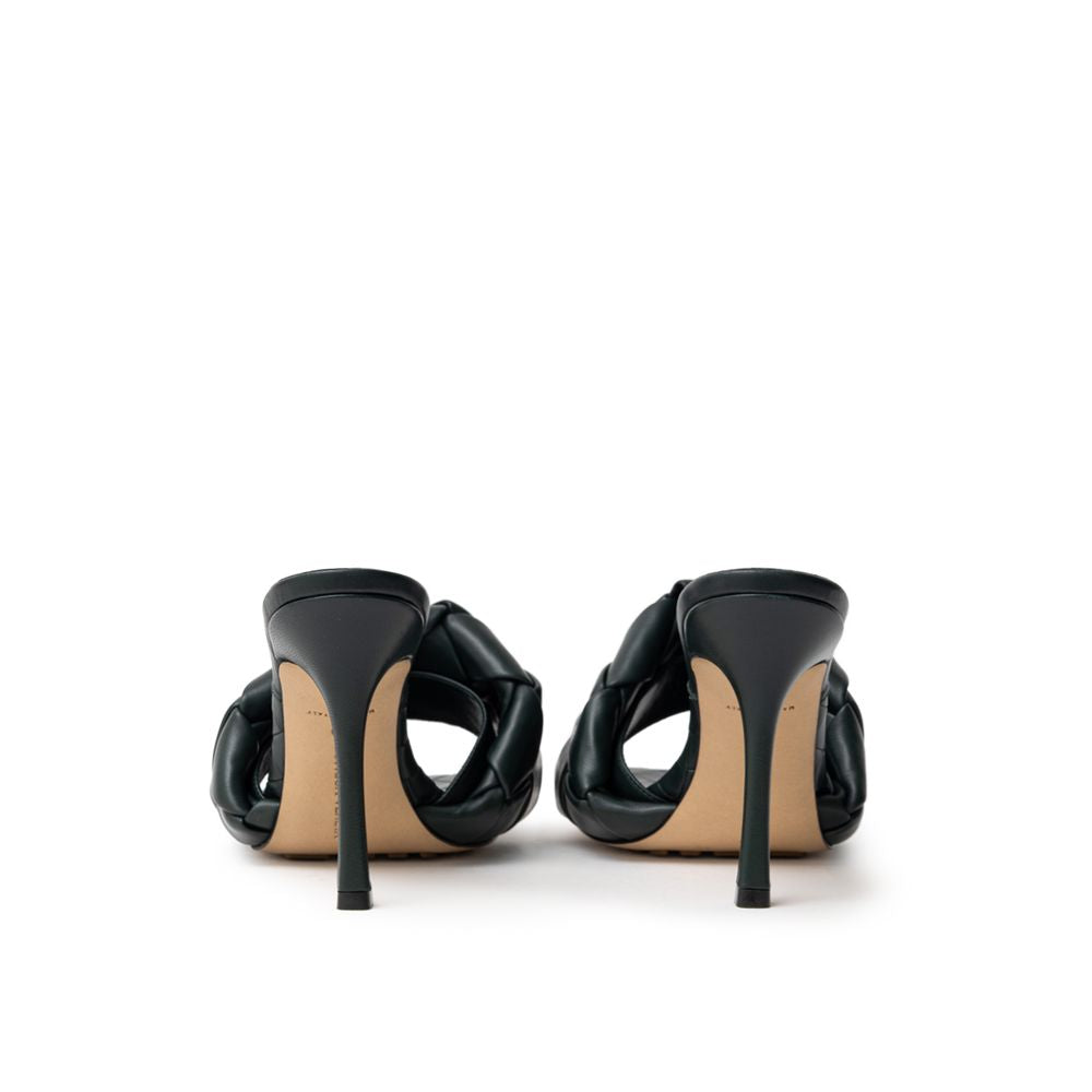 Bottega Veneta Grüne Leder-Stilettosandalen