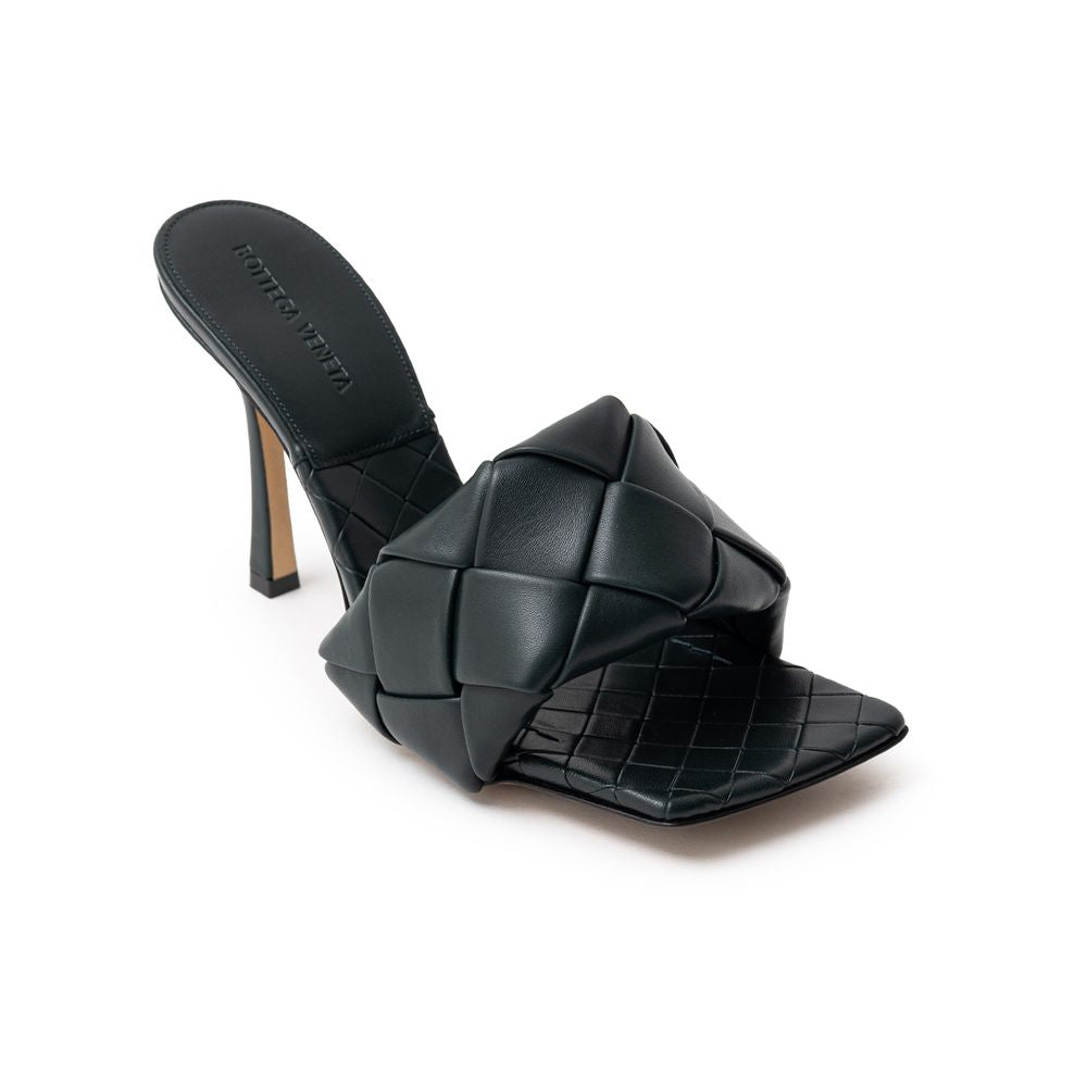 Bottega Veneta Grüne Leder-Stilettosandalen