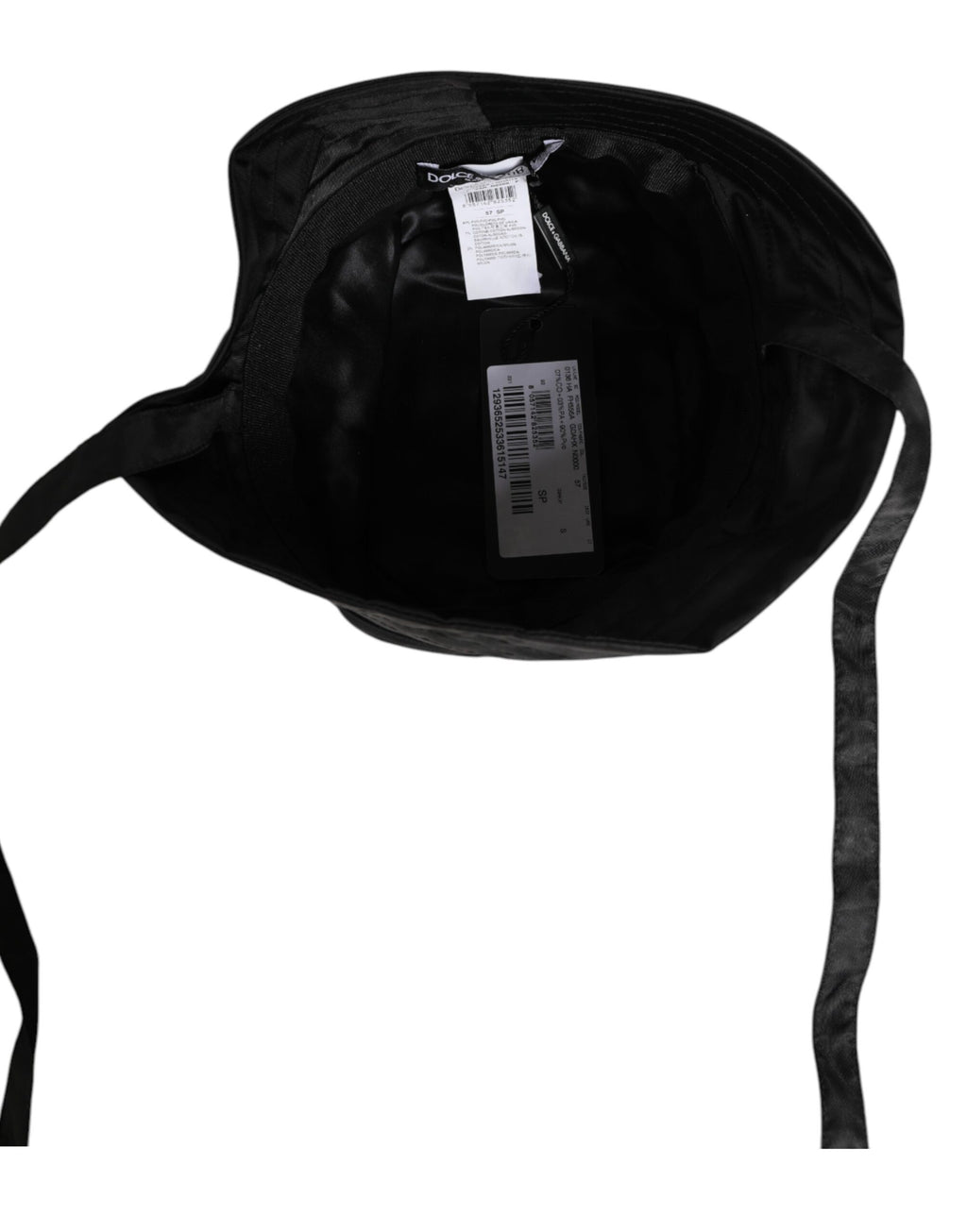 Dolce & Gabbana Schwarze PVC-Herren-Bucket-Mütze mit breiter Krempe
