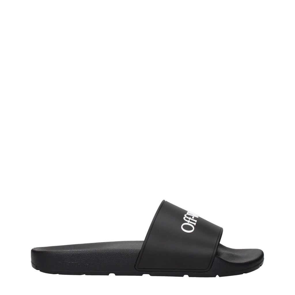 Off-White Schwarze Baumwoll-Slipper