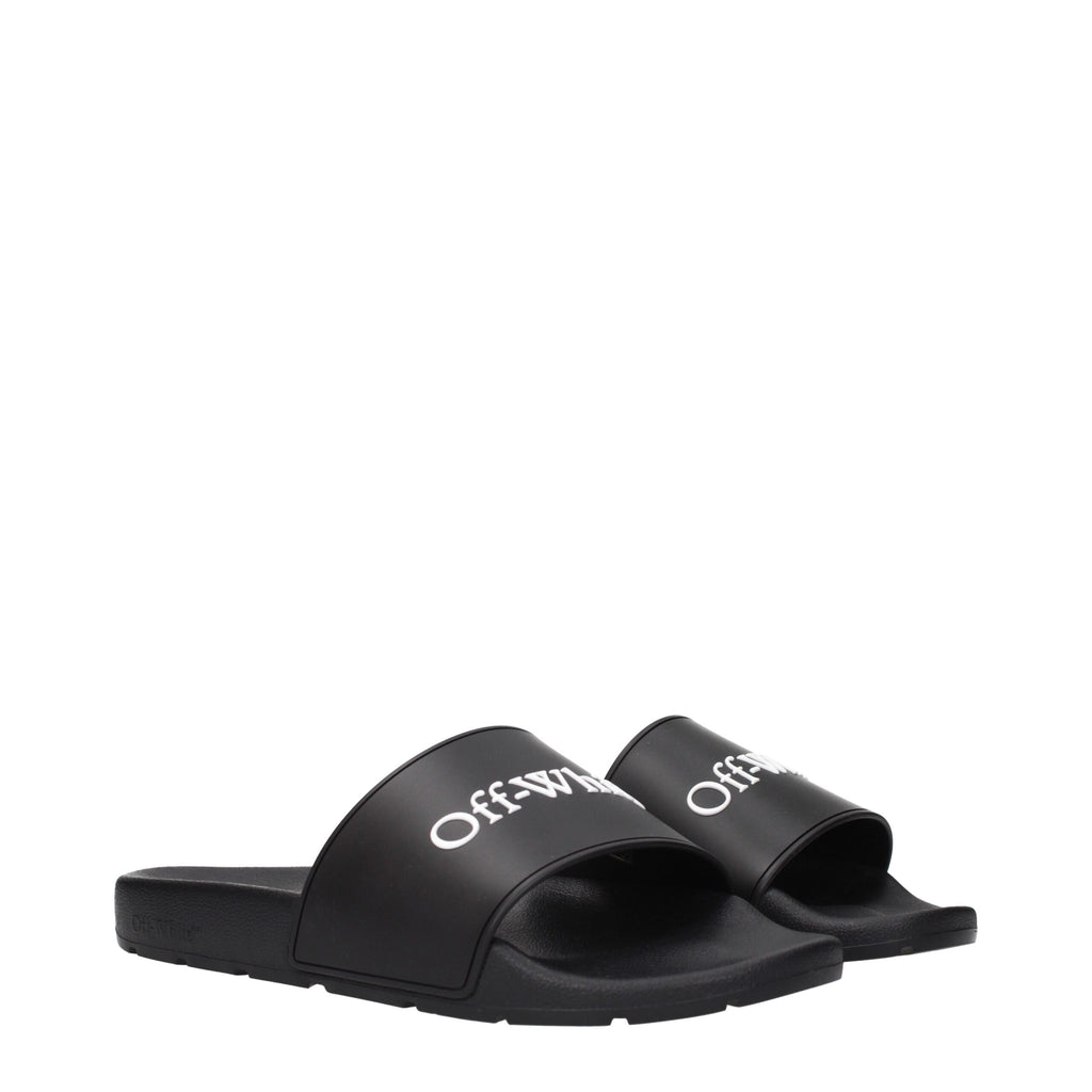 Off-White Schwarze Baumwoll-Slipper