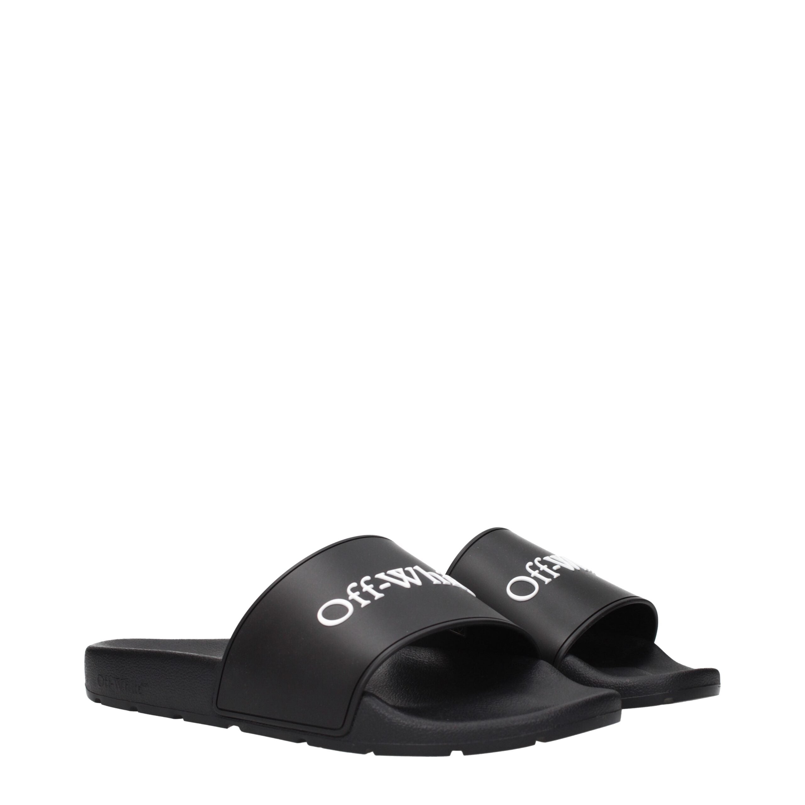 Off-White Schwarze Baumwoll-Slipper