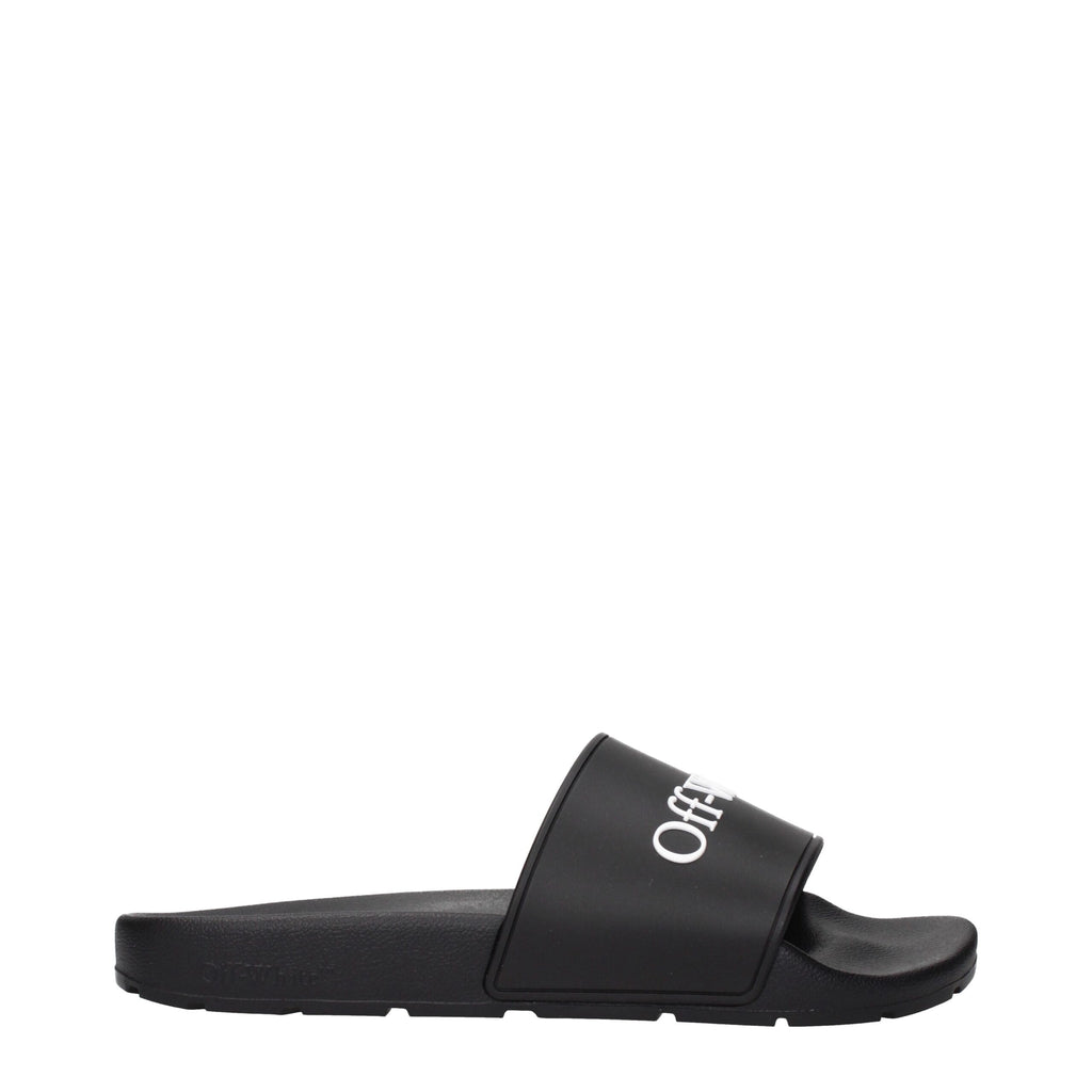 Off-White Schwarze Baumwoll-Slipper
