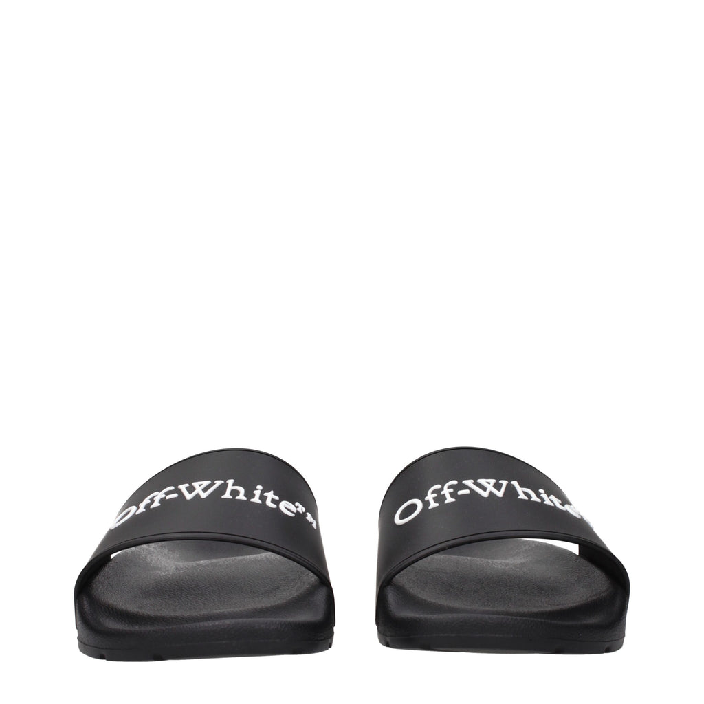 Off-White Schwarze Baumwoll-Slipper