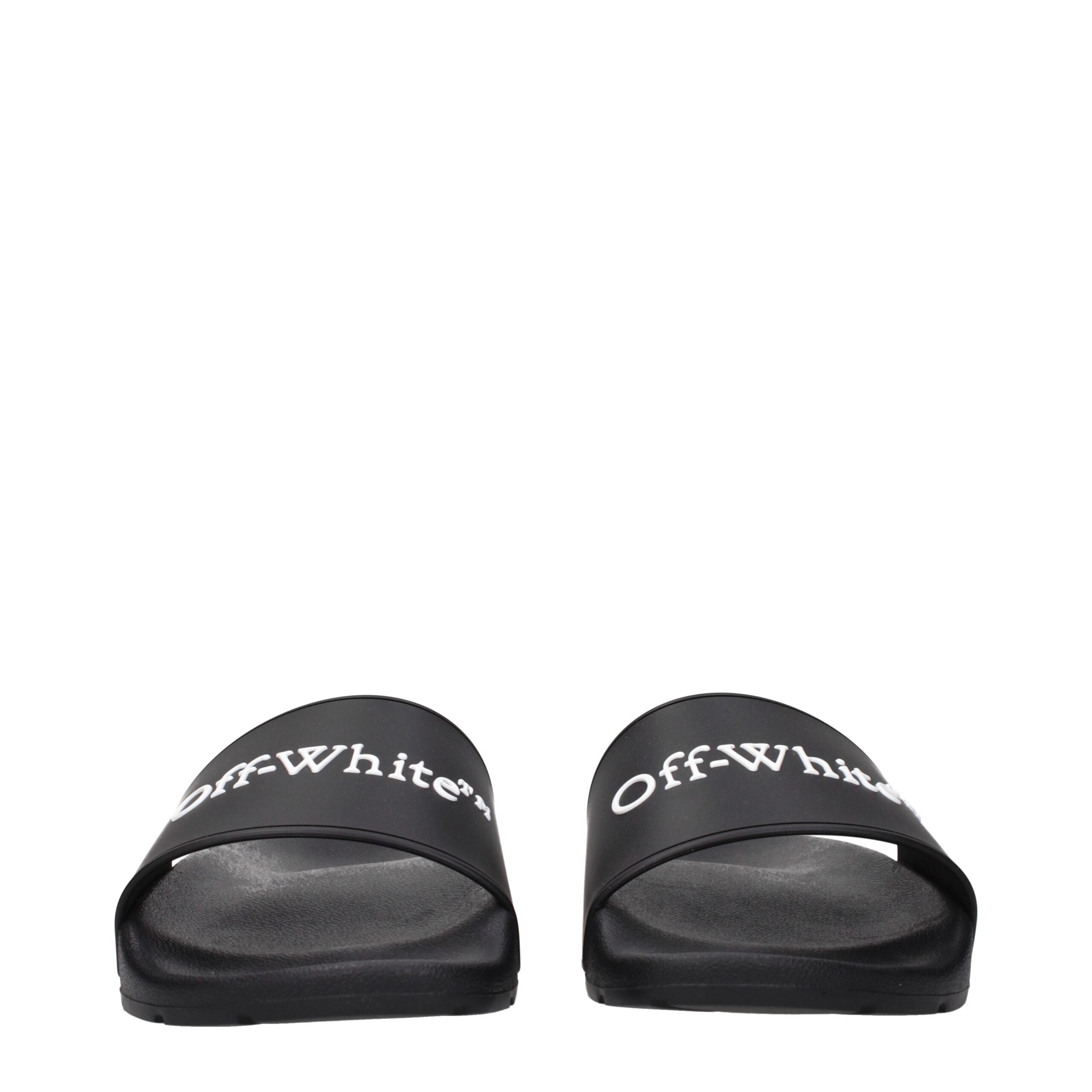 Off-White Schwarze Baumwoll-Slipper