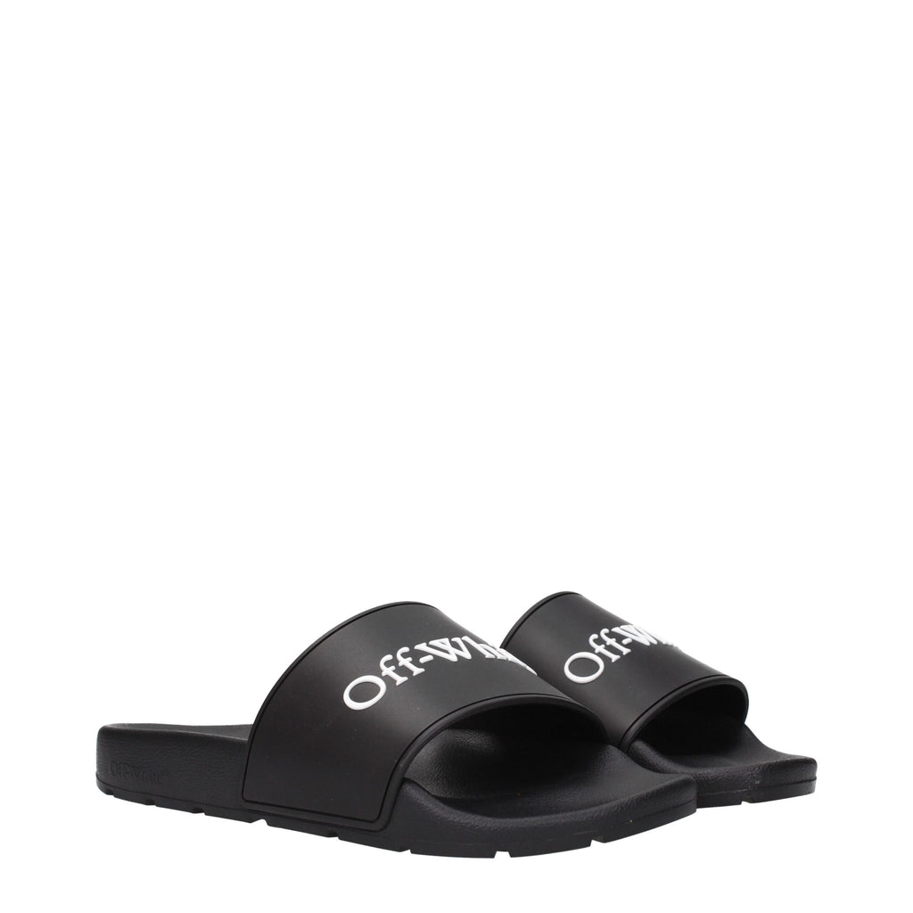Off-White Schwarze Baumwoll-Slipper