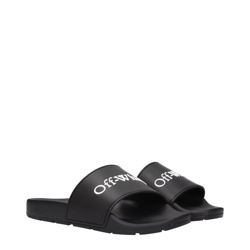 Off-White Schwarze Baumwoll-Slipper