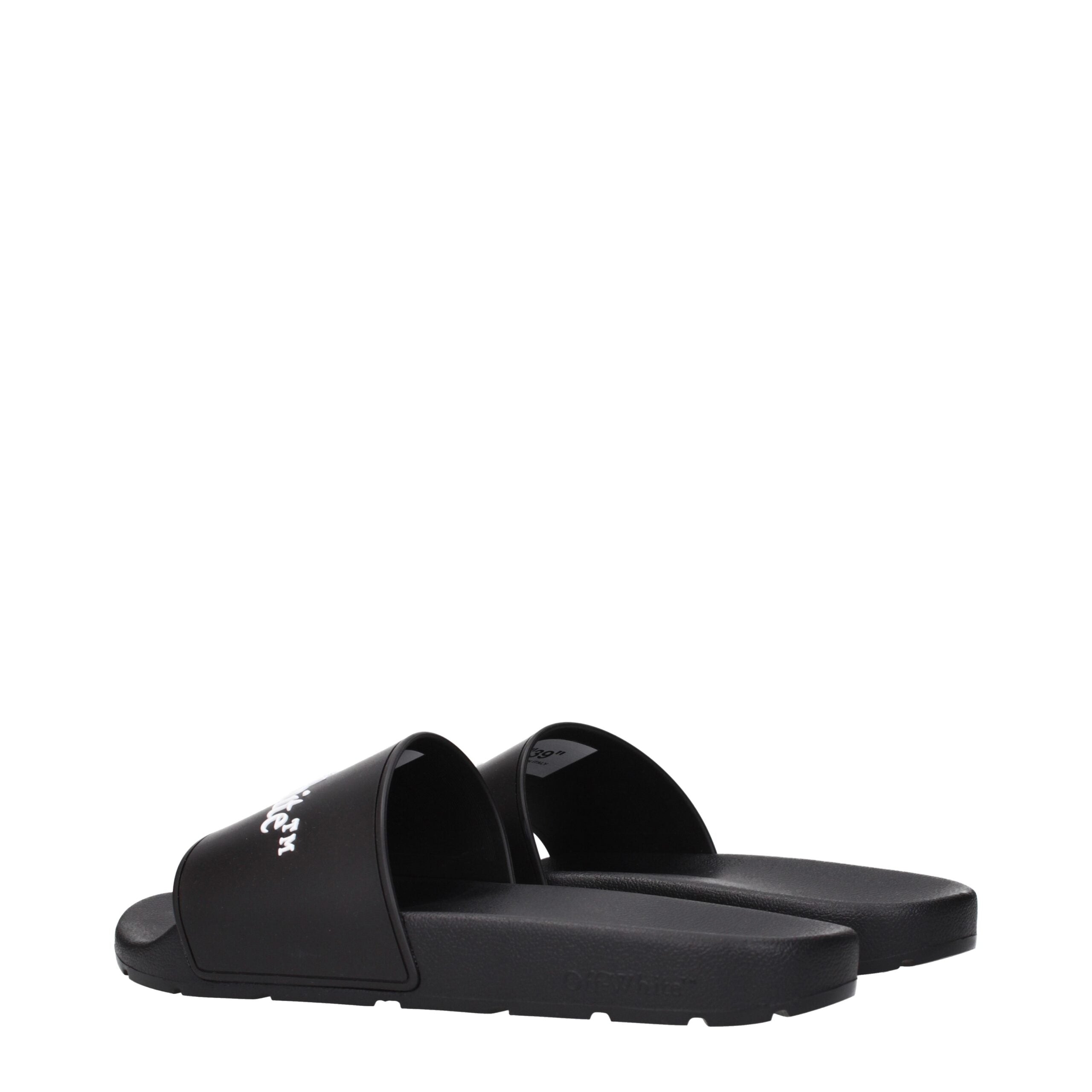 Off-White Schwarze Baumwoll-Slipper