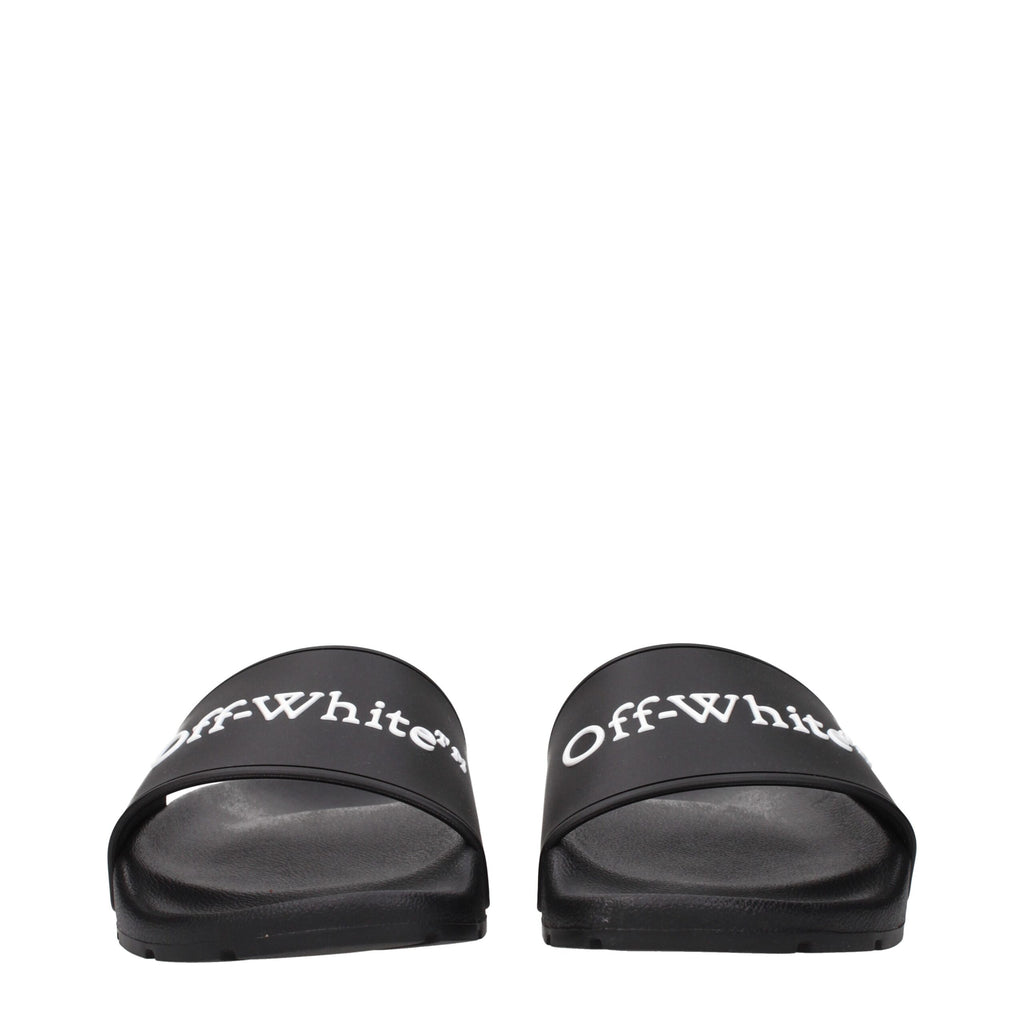 Off-White Schwarze Baumwoll-Slipper