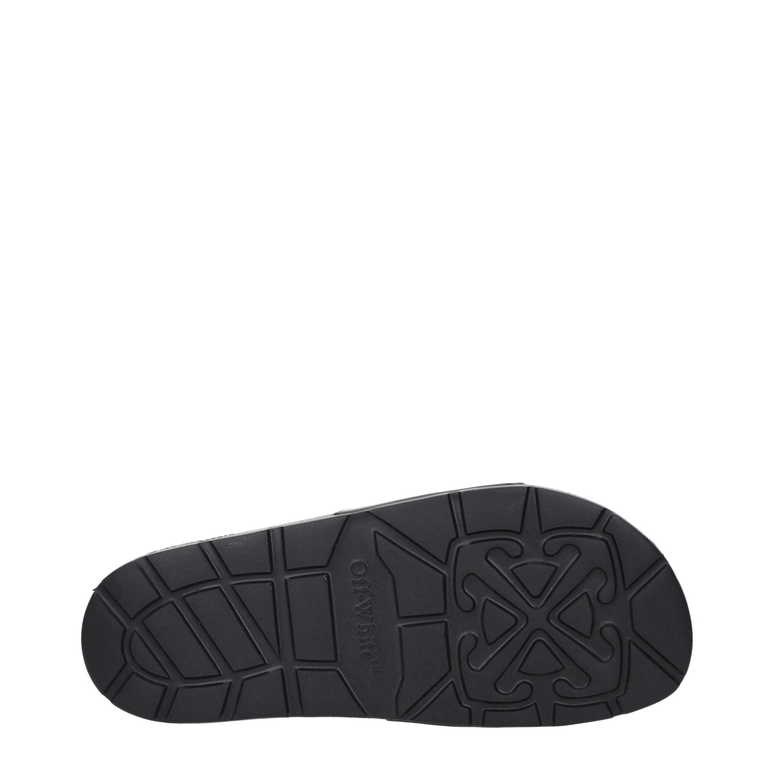 Off-White Schwarze Baumwoll-Slipper