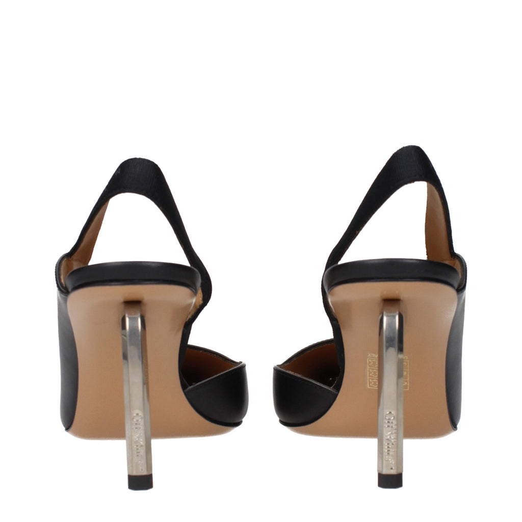 Off-White Schwarze Leder Pumps mit hohem Absatz