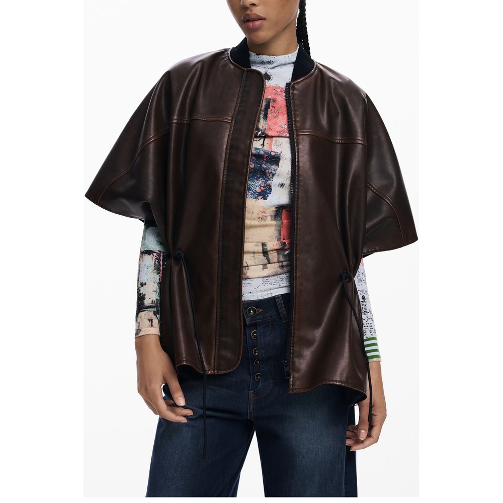 Desigual Women's Brown Polyethylene Poncho