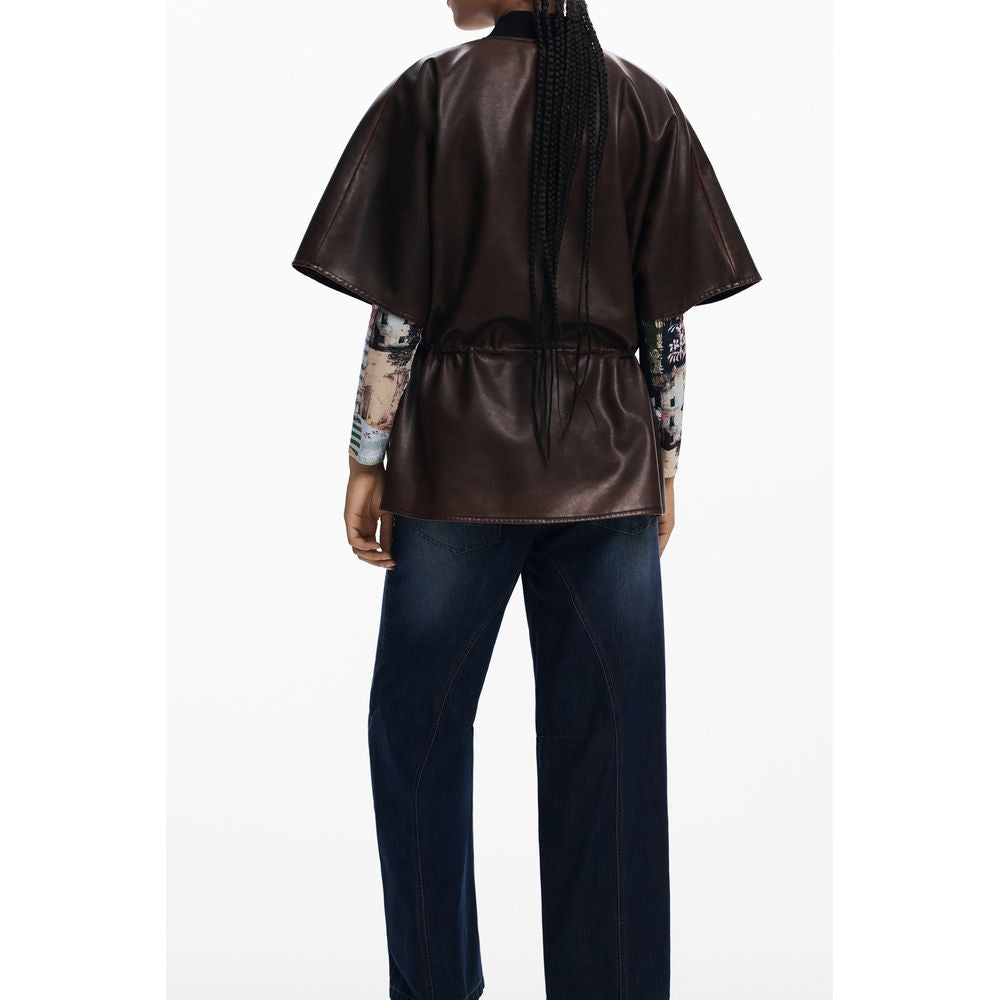 Desigual Women's Brown Polyethylene Poncho