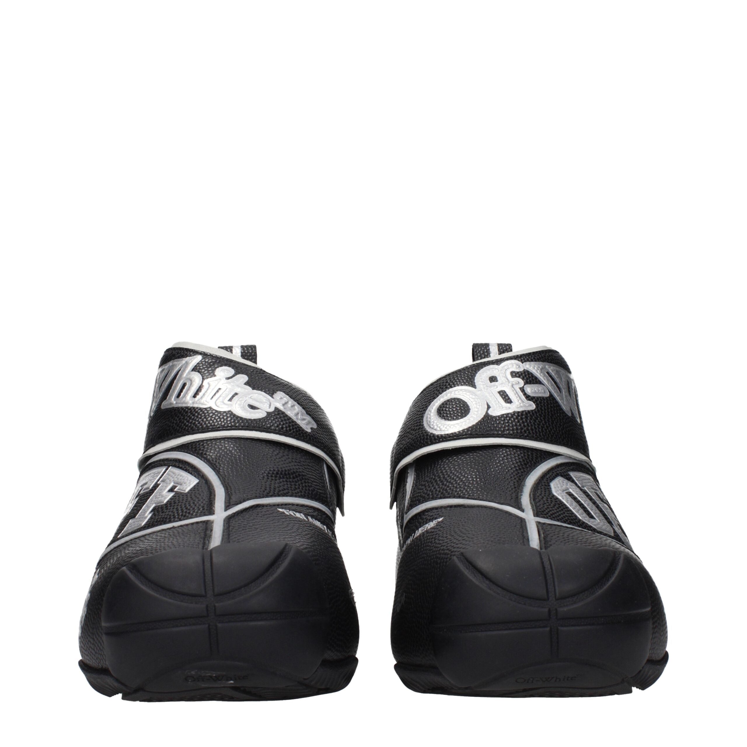 Off-White Schwarze Leder-High-Top-Sneaker