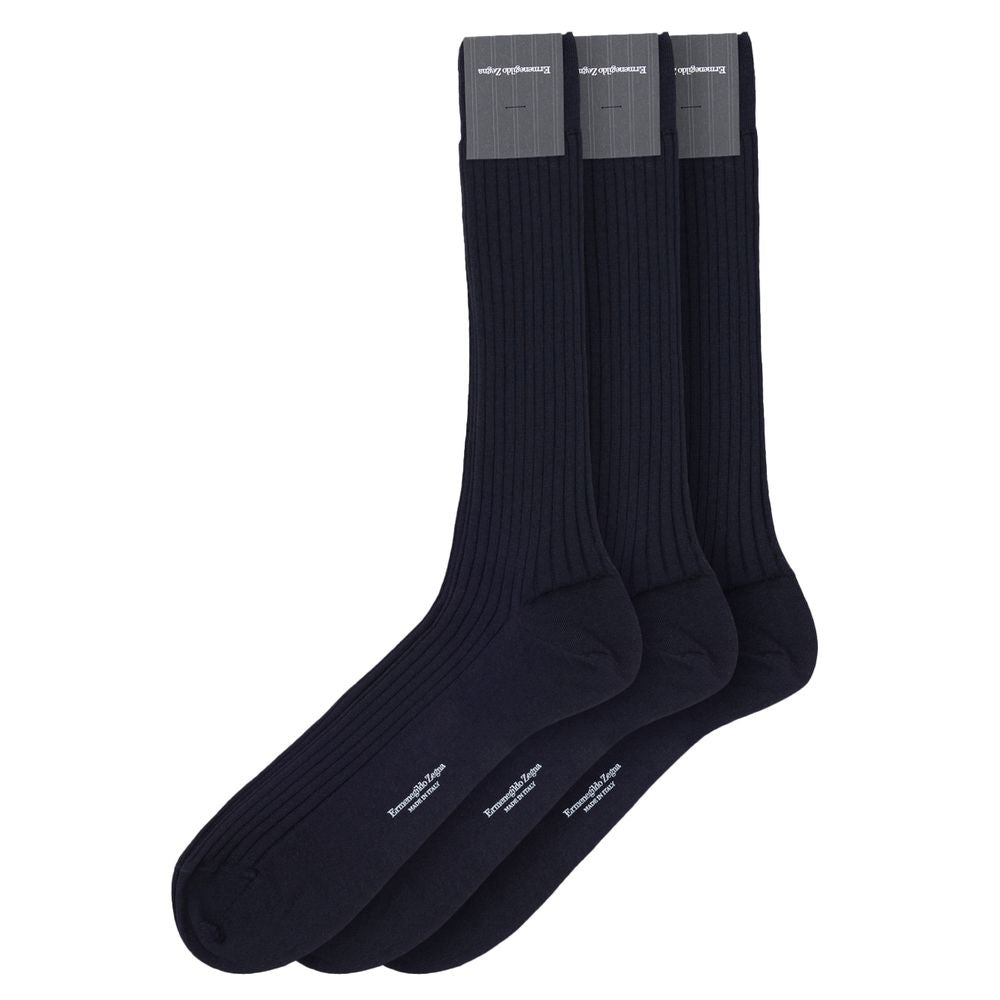 ZEGNA Dark Blue Wool Socks