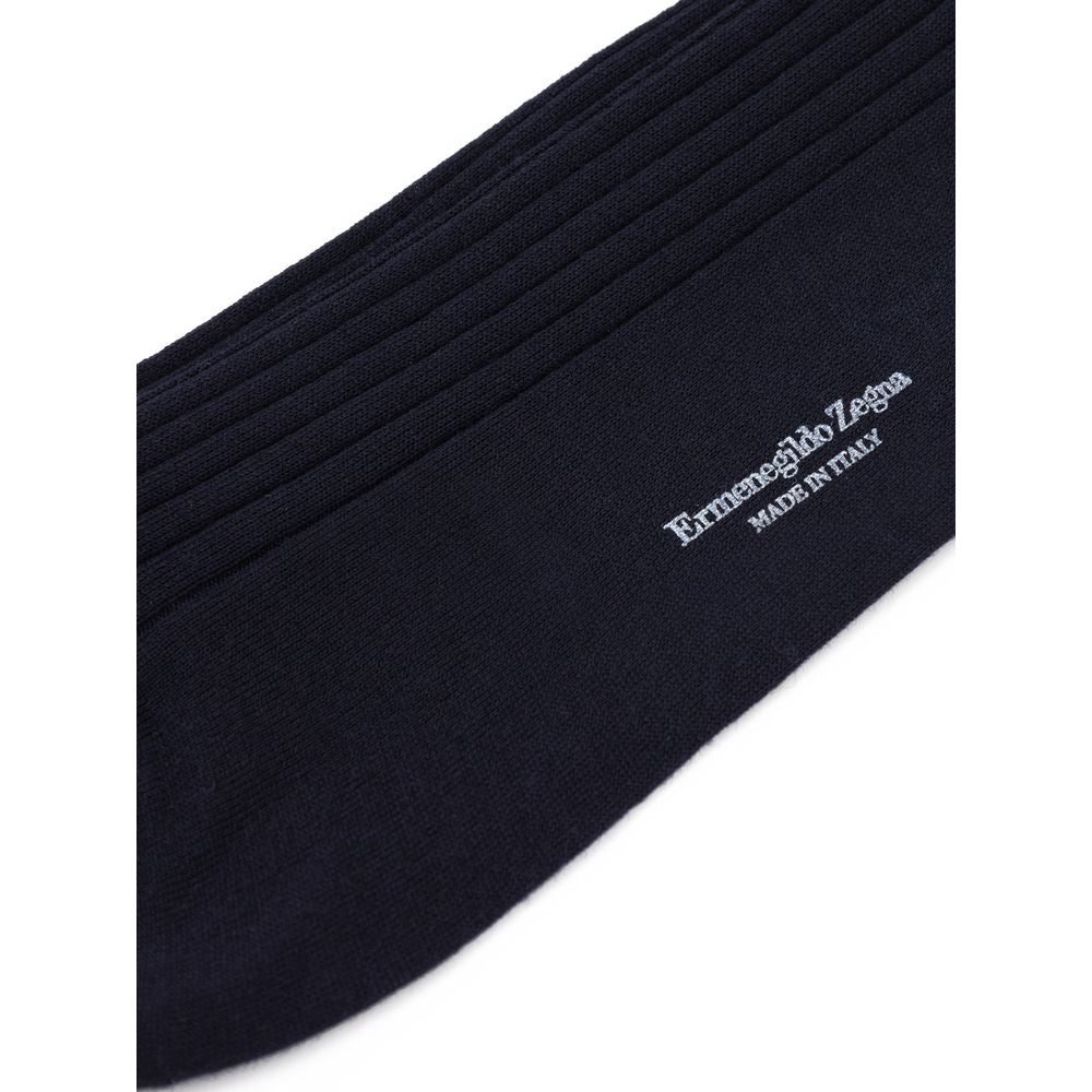 ZEGNA Dark Blue Wool Socks