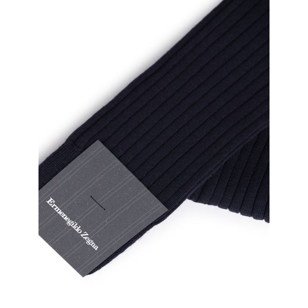 ZEGNA Dark Blue Wool Socks