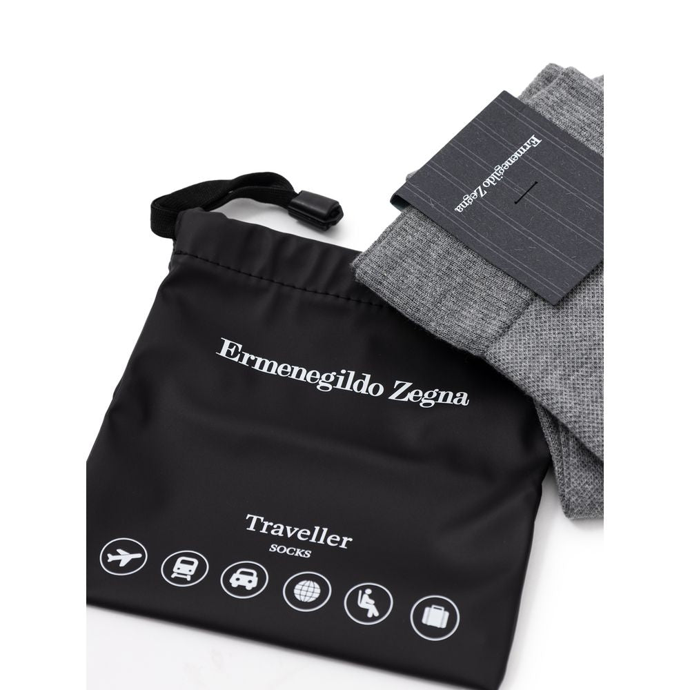 ZEGNA Grey Cotton Socks